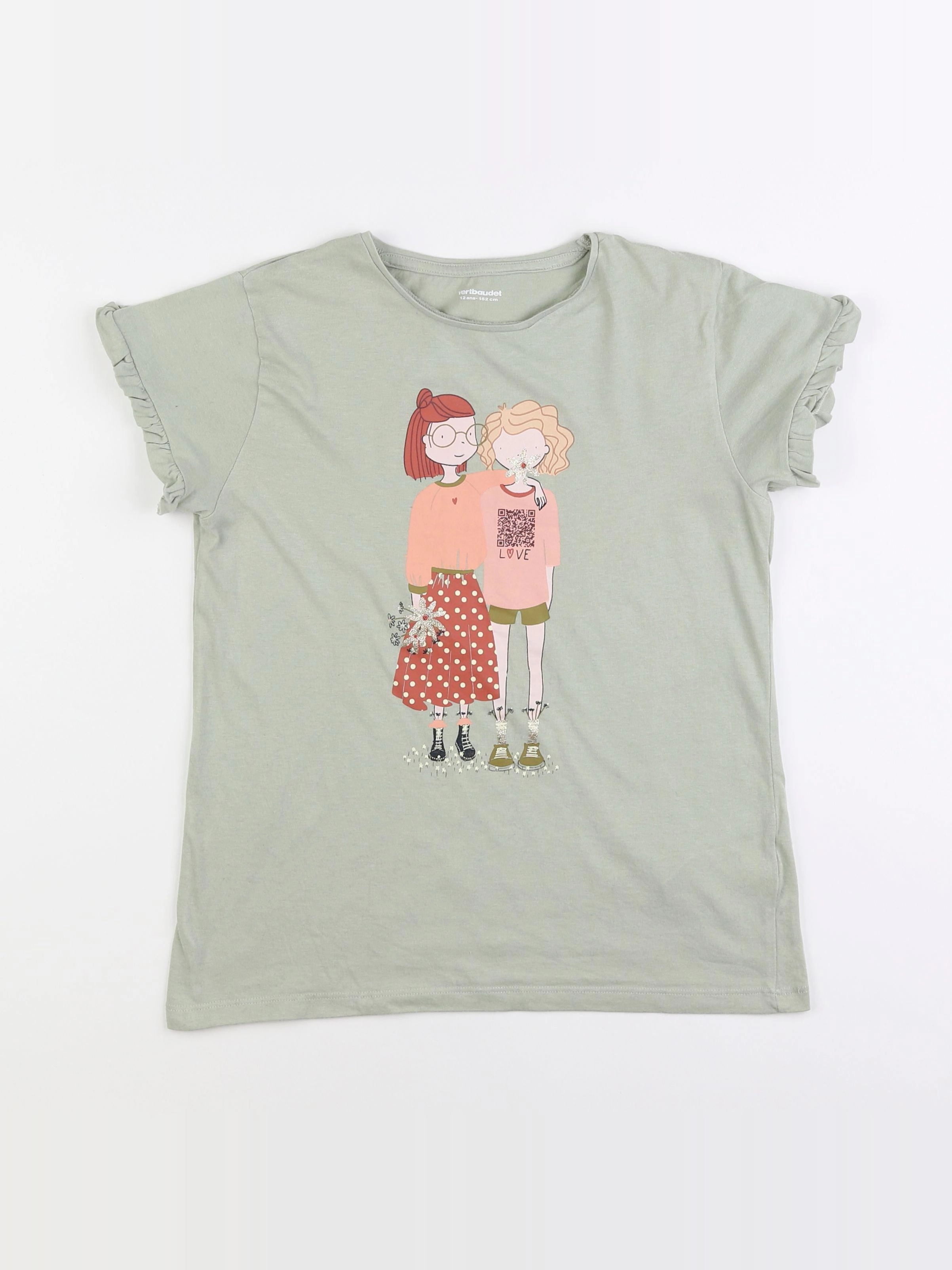 Vertbaudet - tee-shirt vert - 12 ans