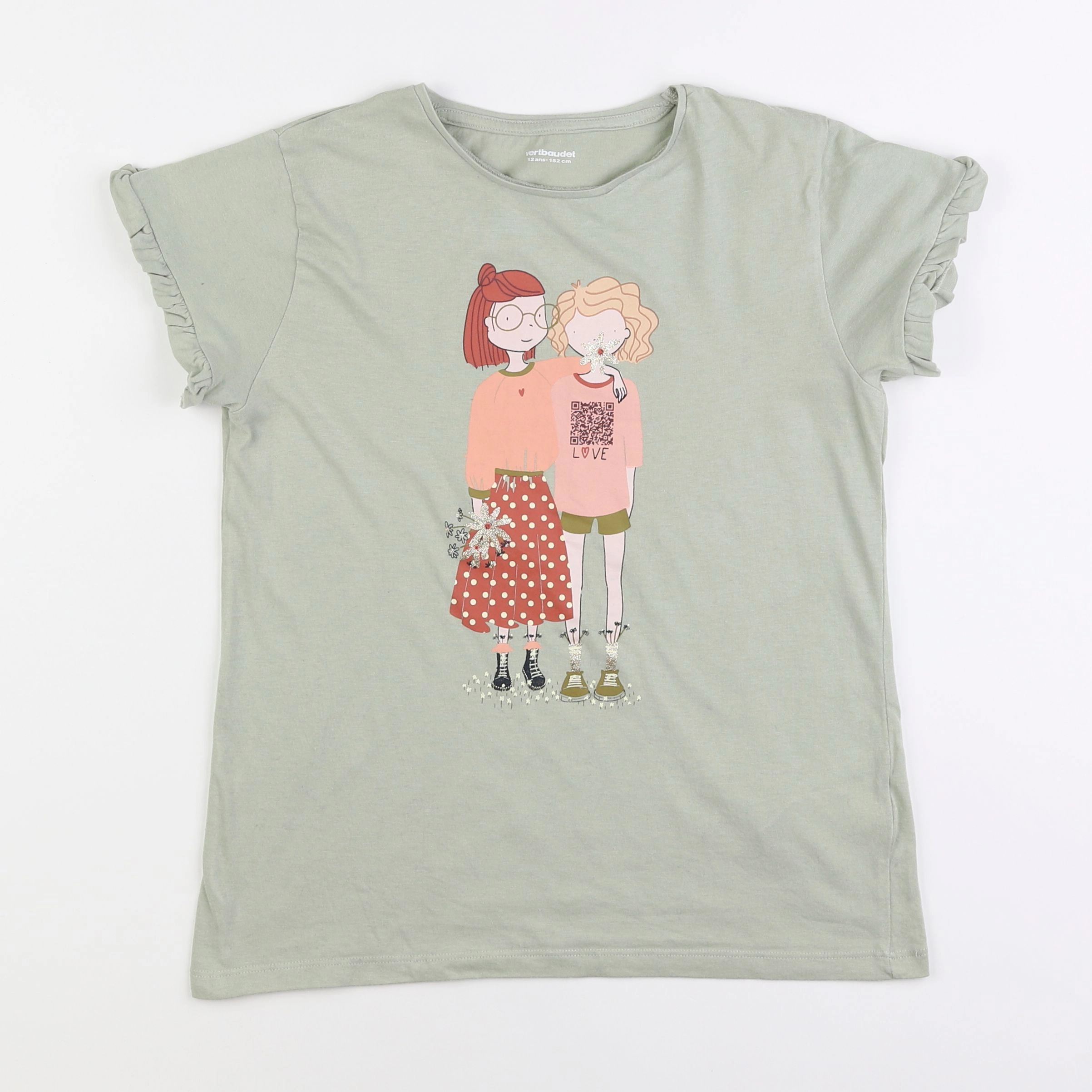 Vertbaudet - tee-shirt vert - 12 ans