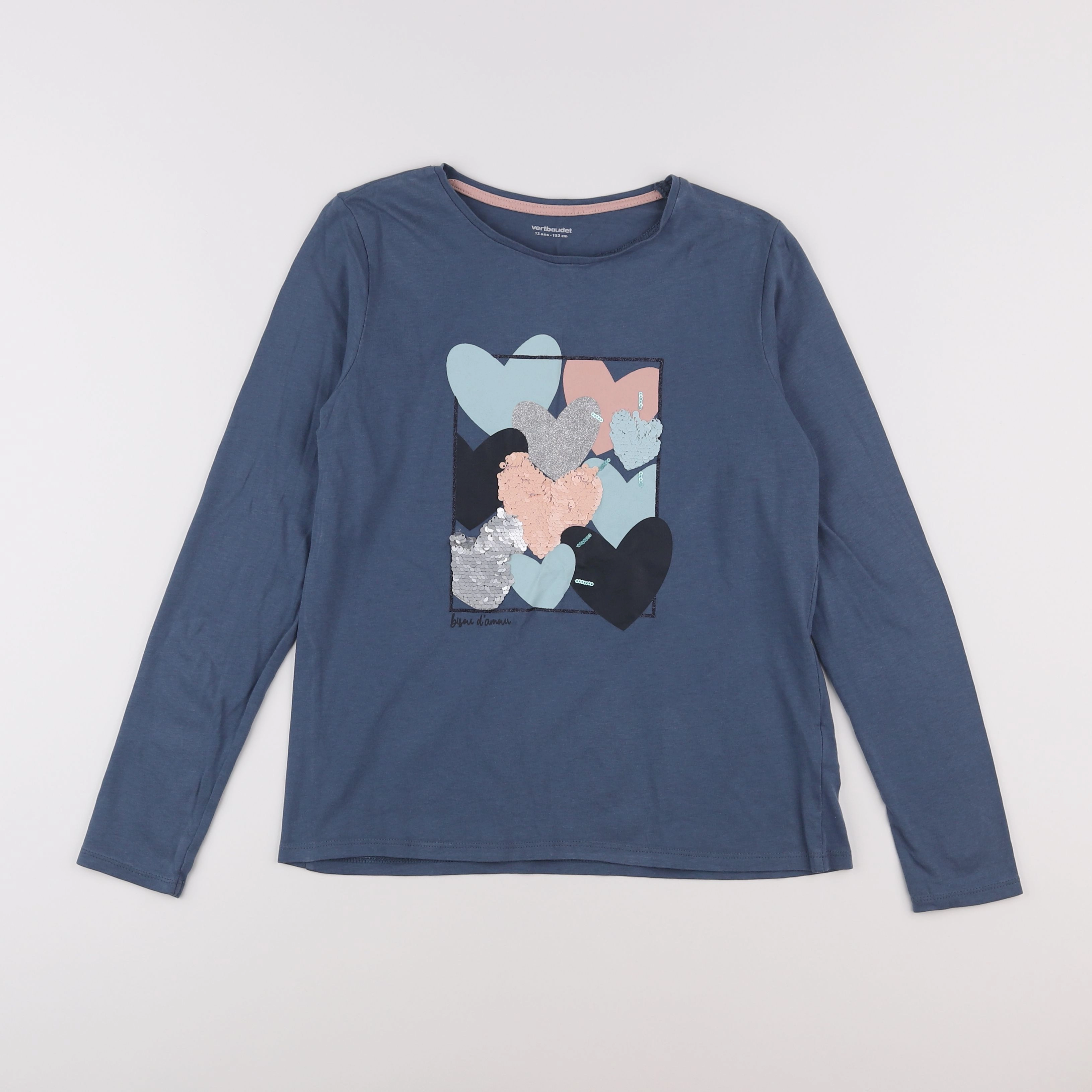 Vertbaudet - tee-shirt bleu - 12 ans