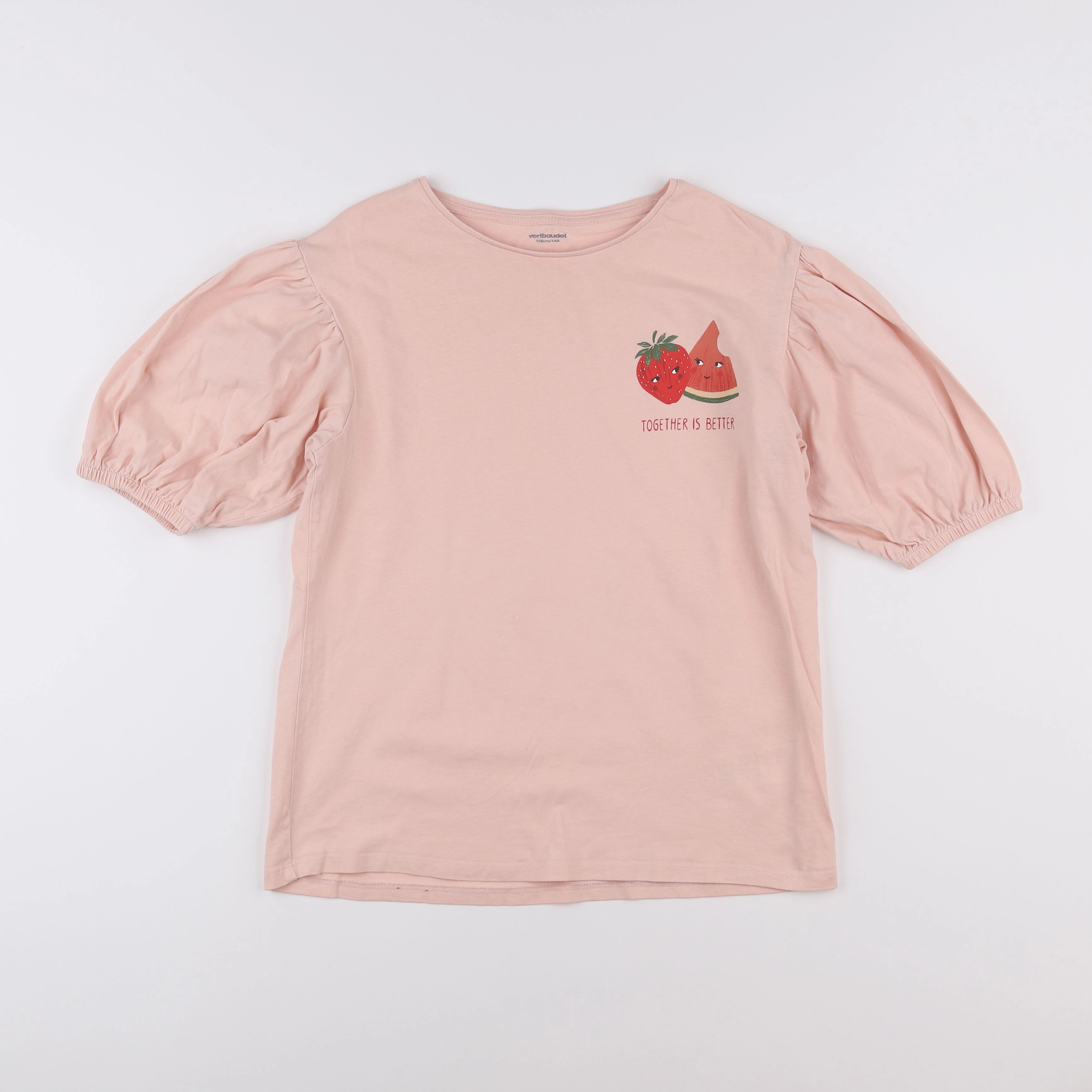 Vertbaudet - tee-shirt rose - 14 ans