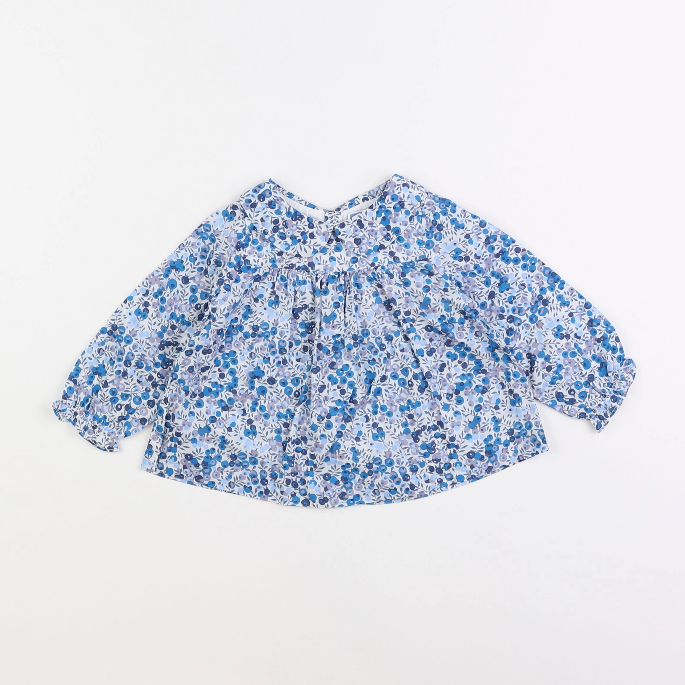 Jacadi - blouse liberty bleu - 12 mois