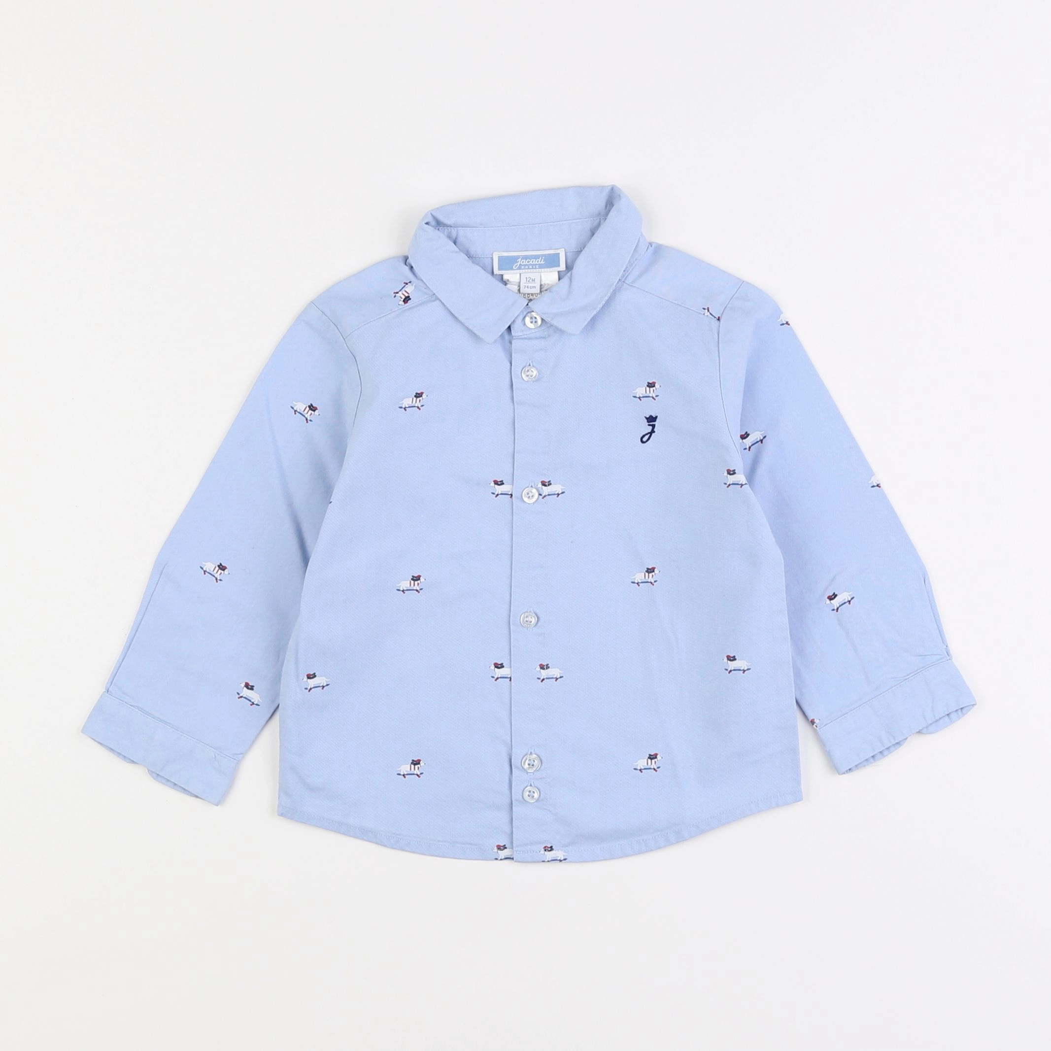 Jacadi - chemise bleu - 12 mois