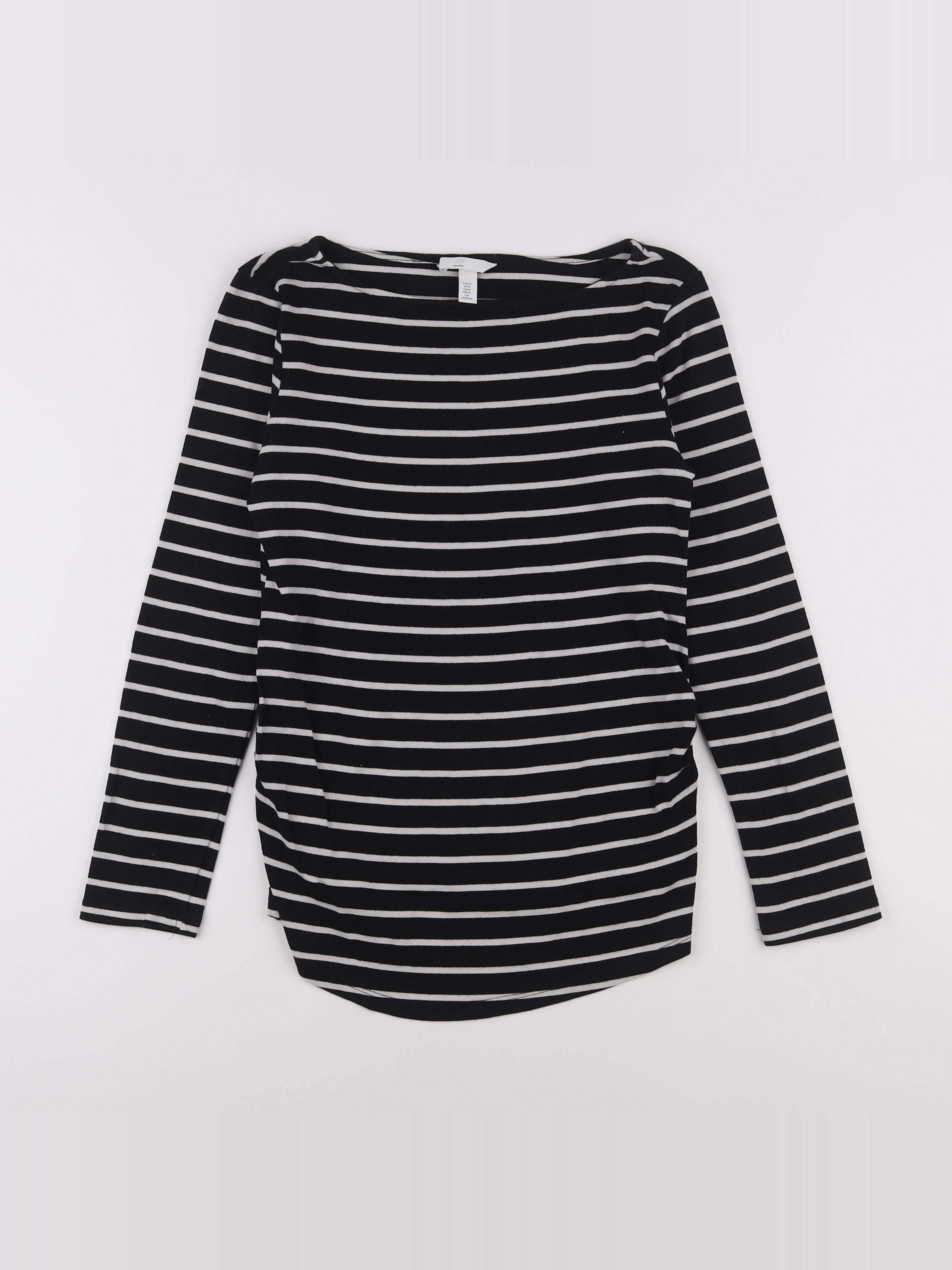 H&M - tee-shirt grossesse blanc, bleu - 36