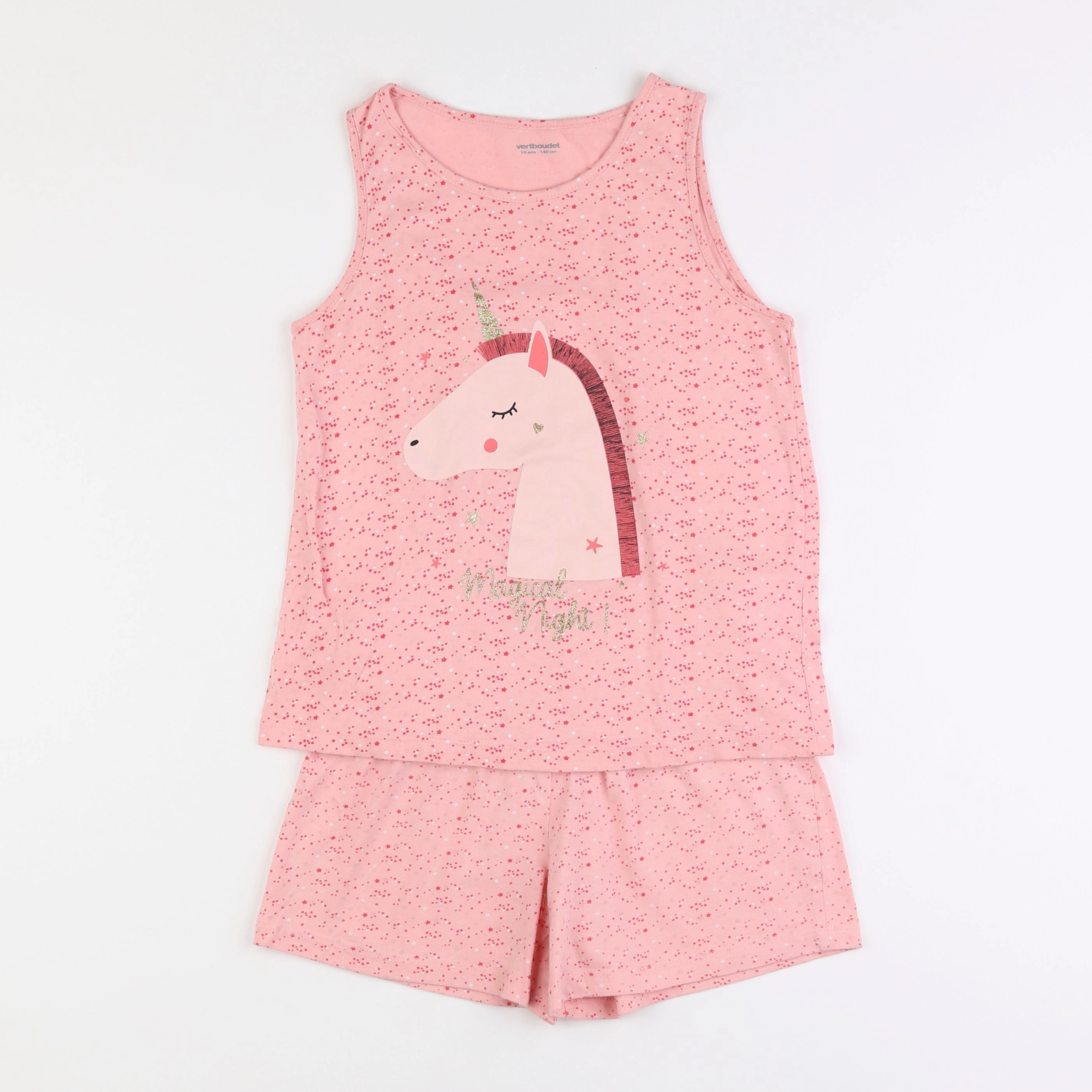 Vertbaudet - pyjama coton rose - 10 ans