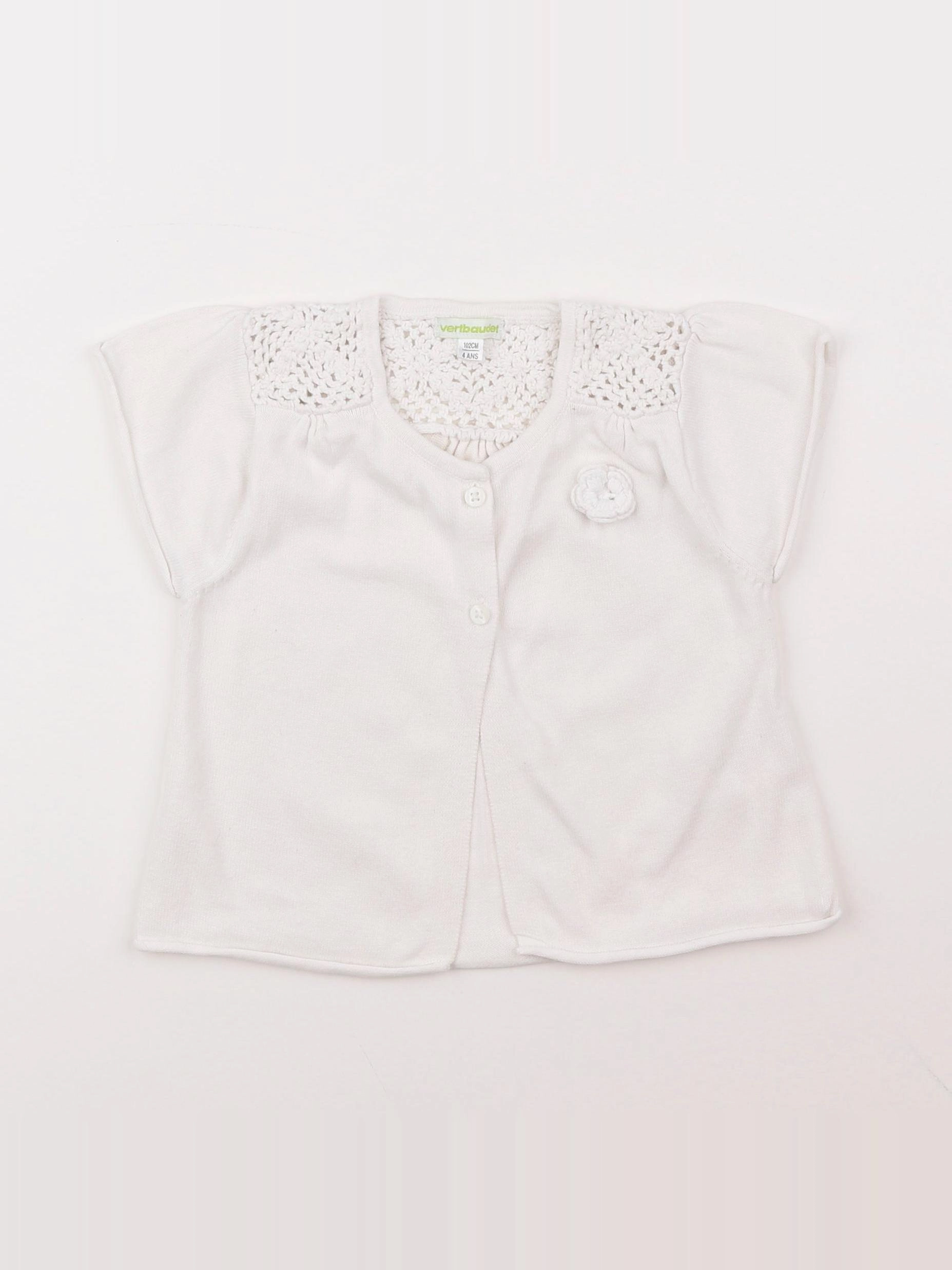 Vertbaudet - gilet blanc - 4 ans
