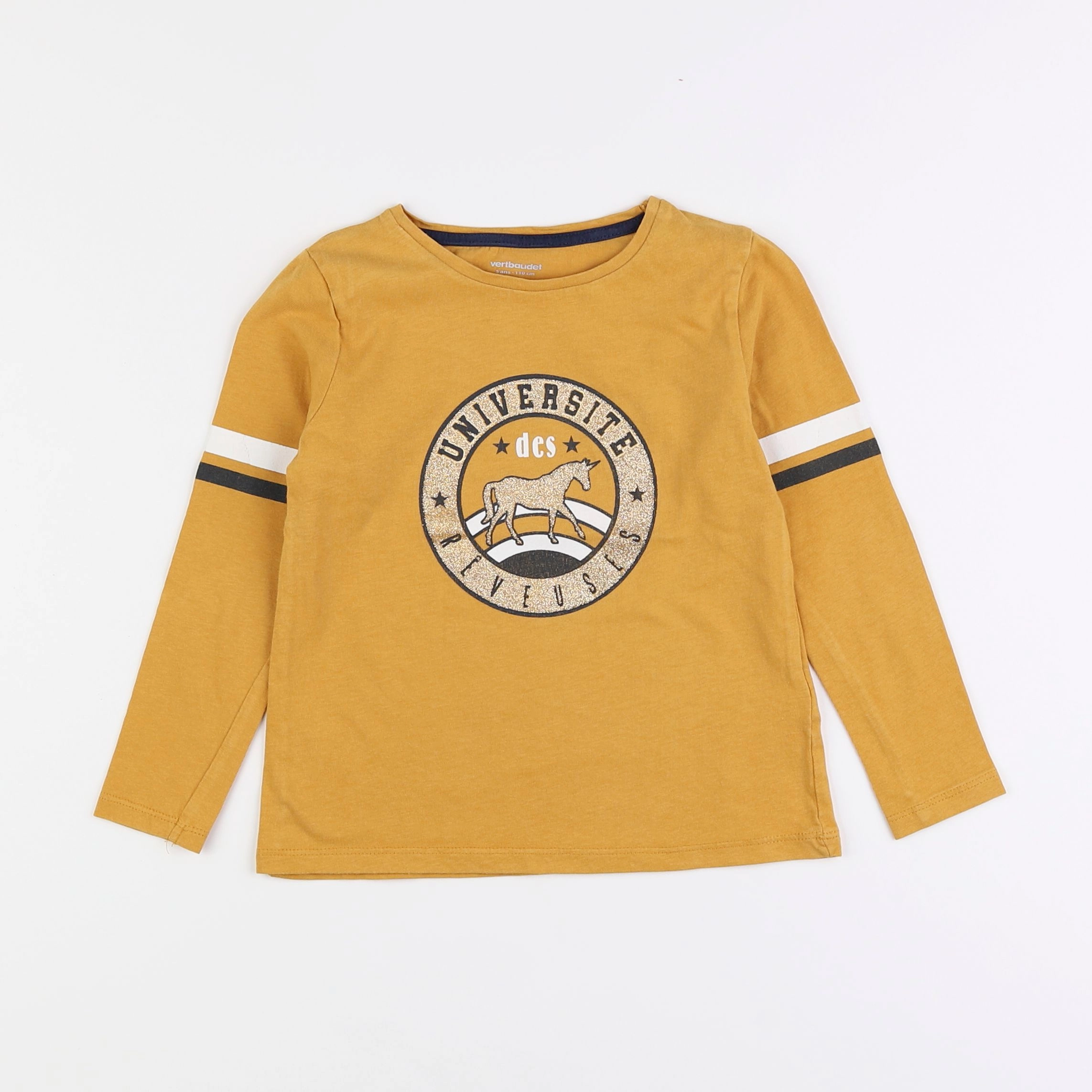 Vertbaudet - tee-shirt jaune, or - 5 ans