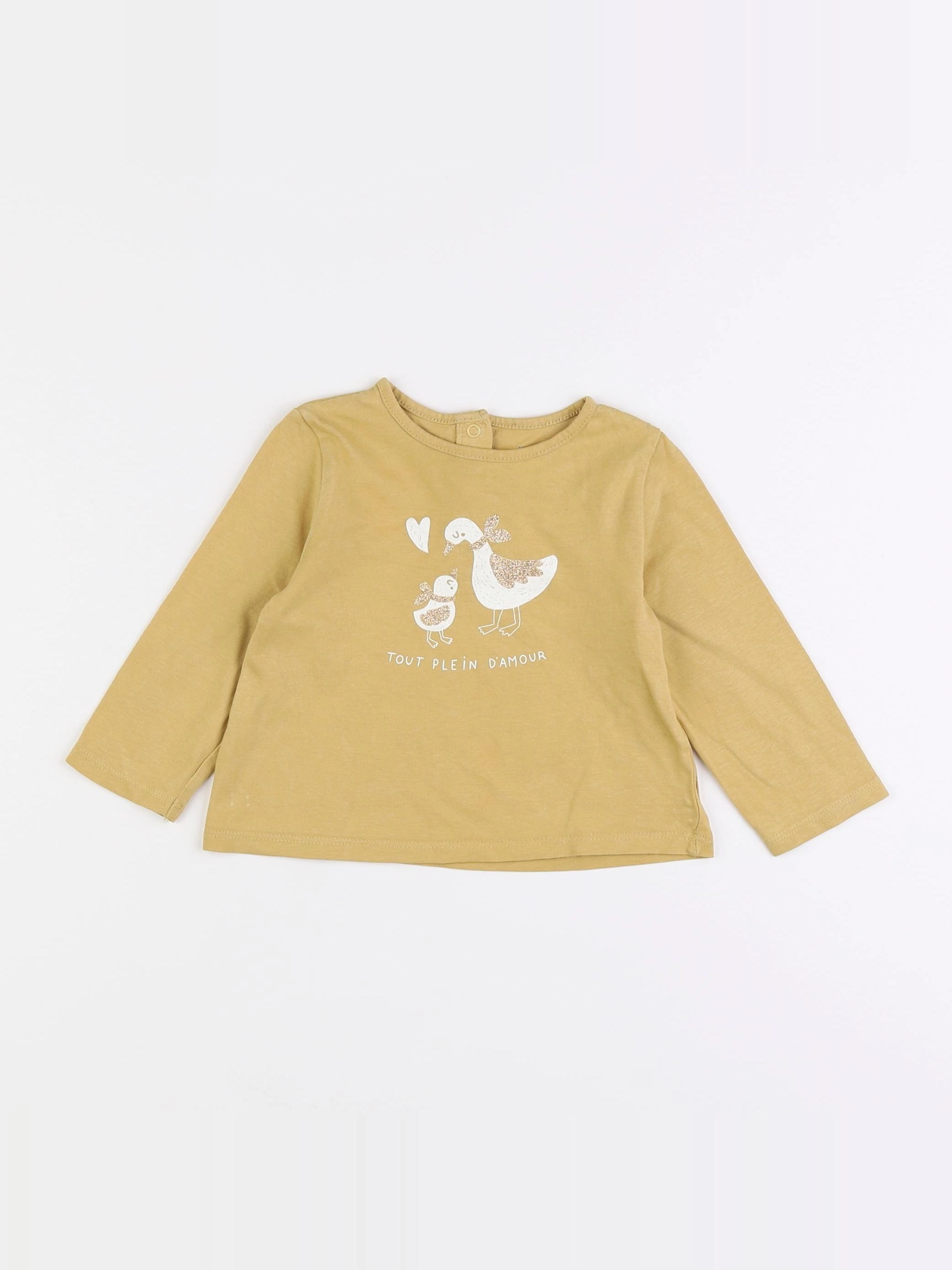 Vertbaudet - tee-shirt jaune - 12 mois