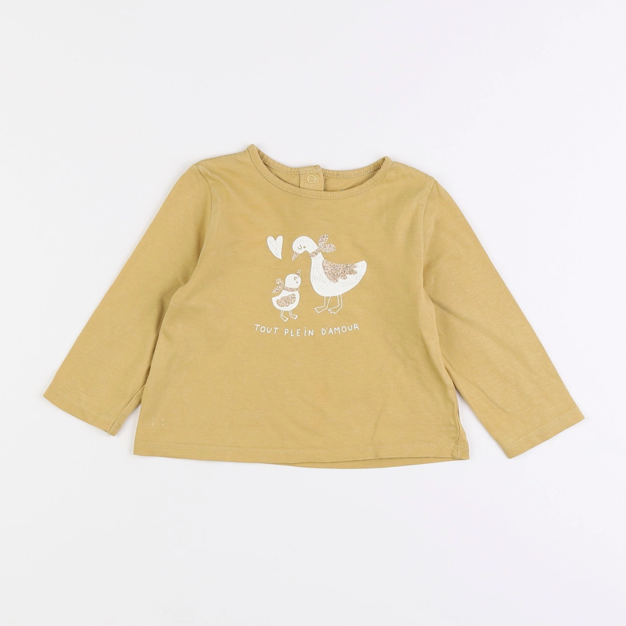Vertbaudet - tee-shirt jaune - 12 mois