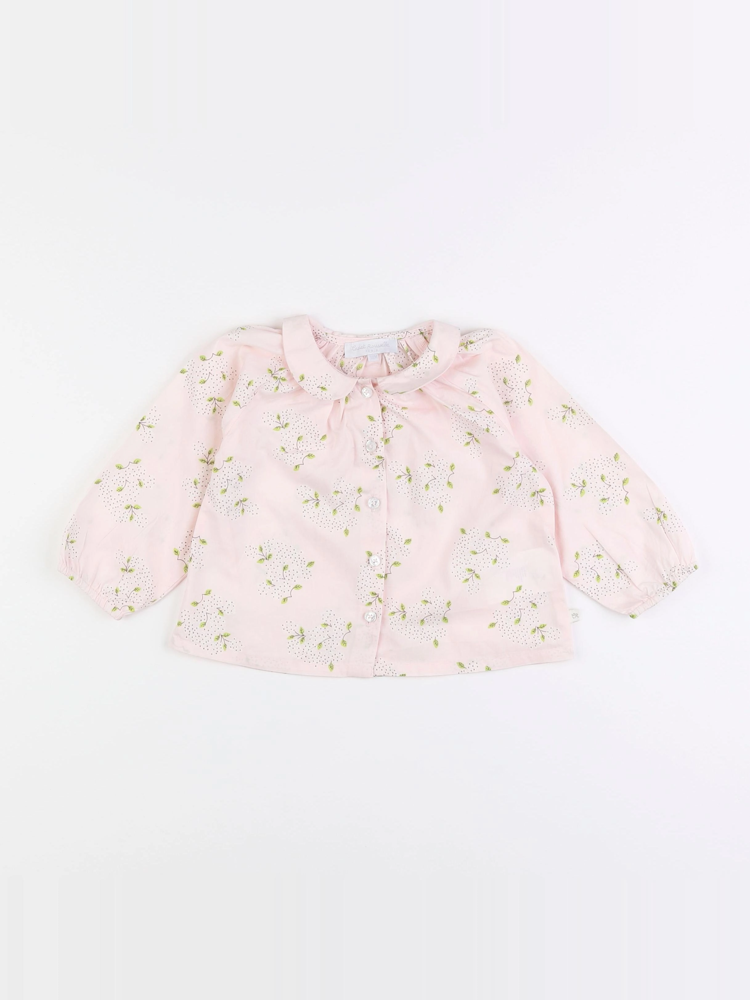 Cadet Rousselle - chemise rose - 12 mois