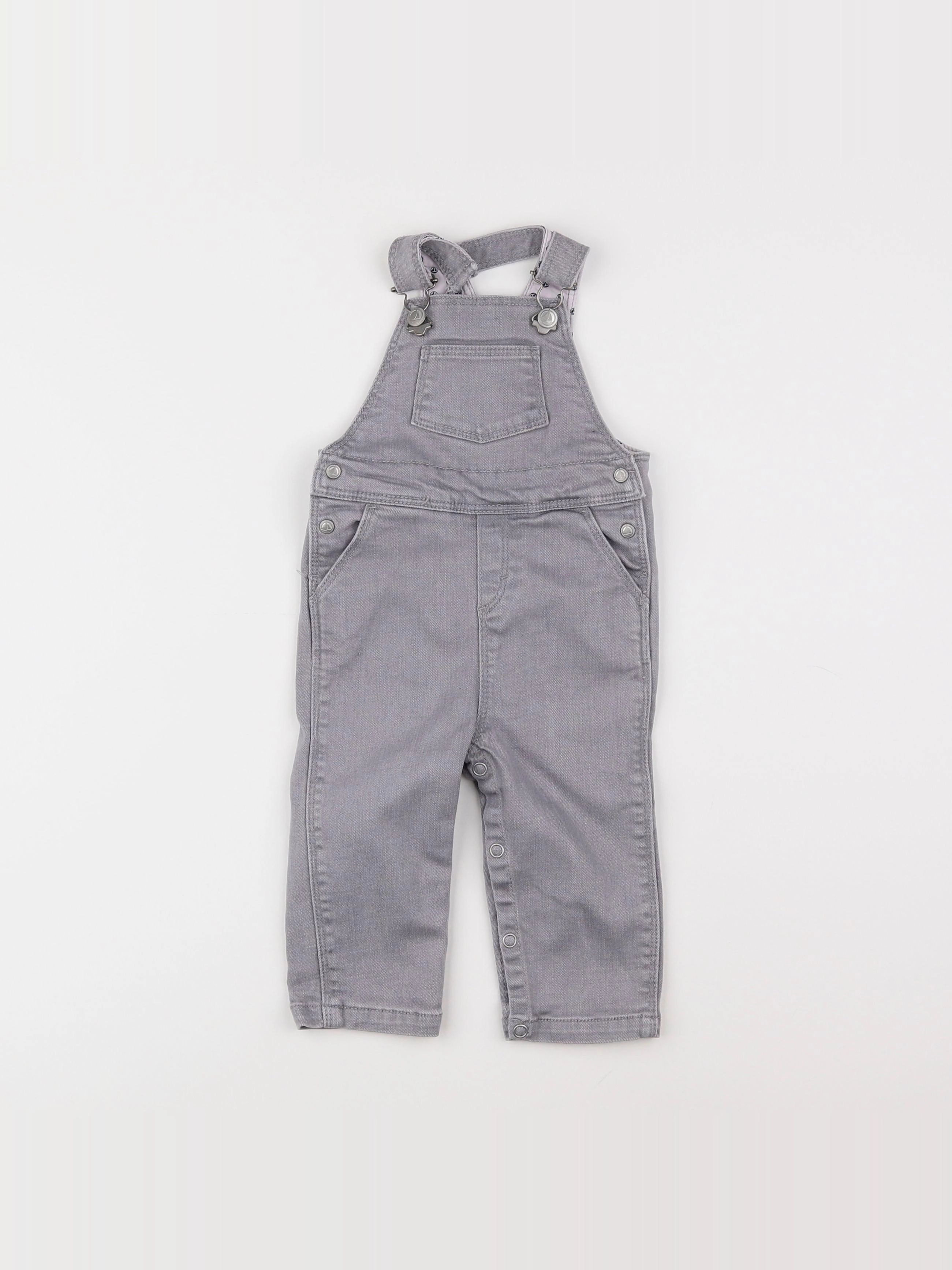 Petit Bateau - salopette gris - 6 mois