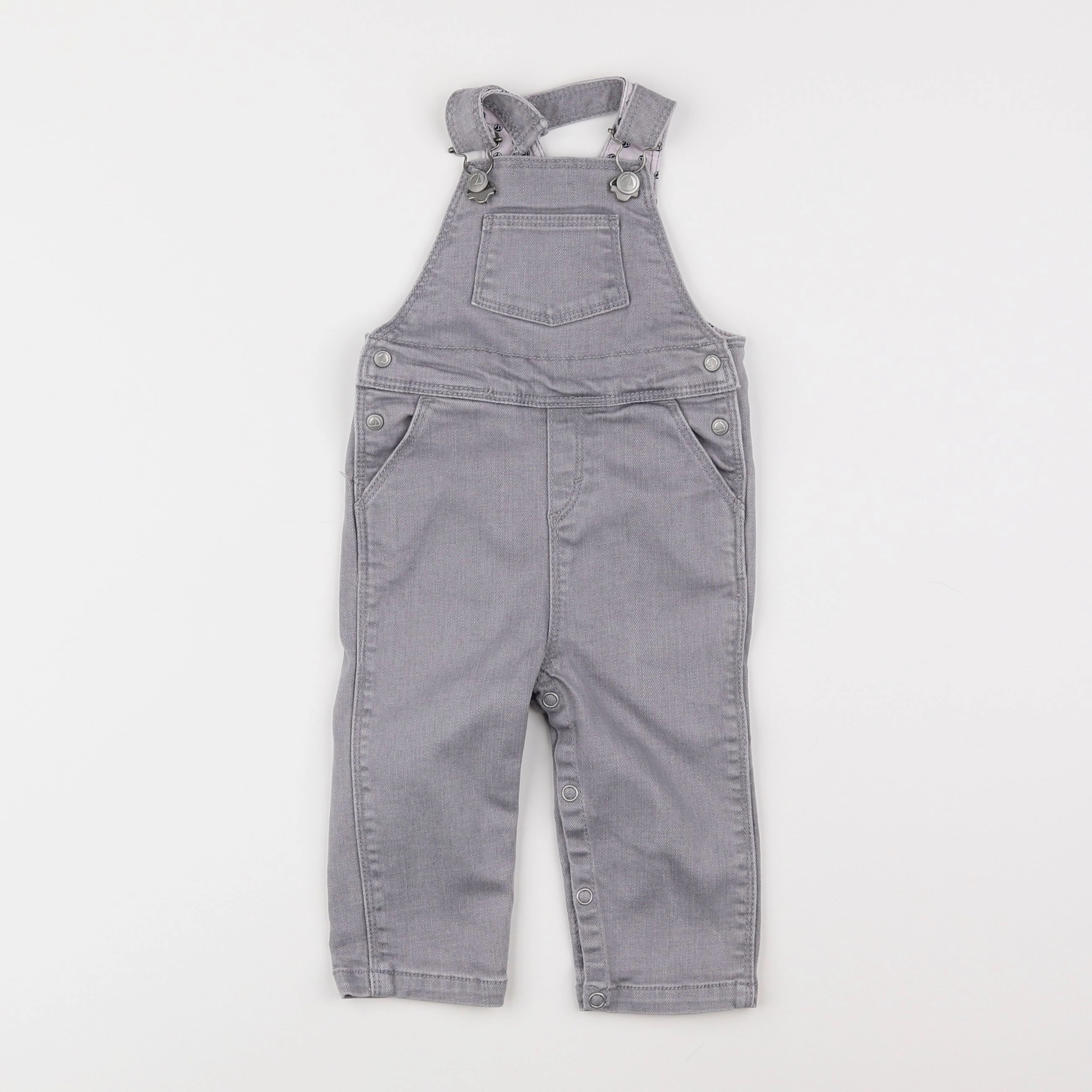 Petit Bateau - salopette gris - 6 mois