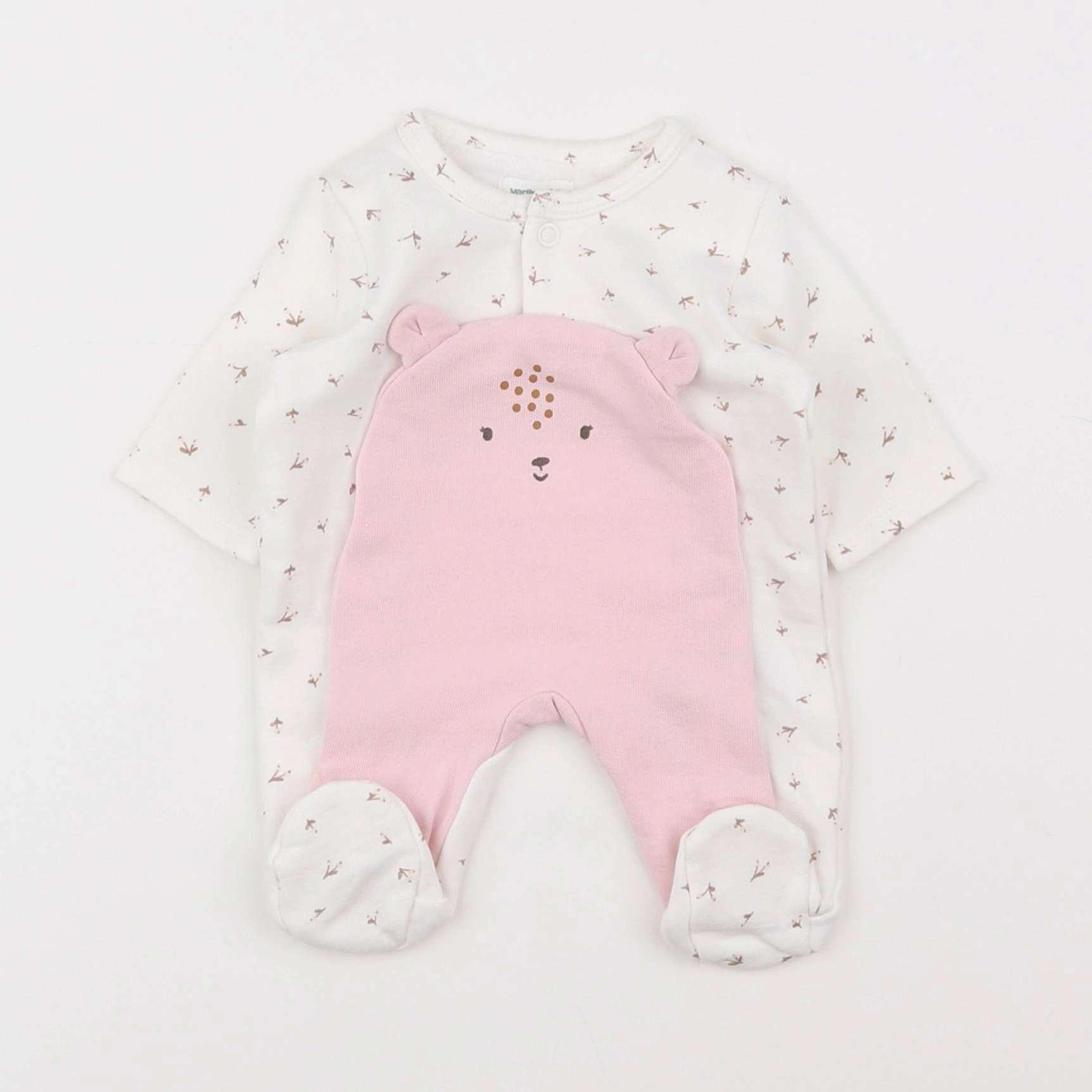 Vertbaudet - pyjama coton rose - 0 mois