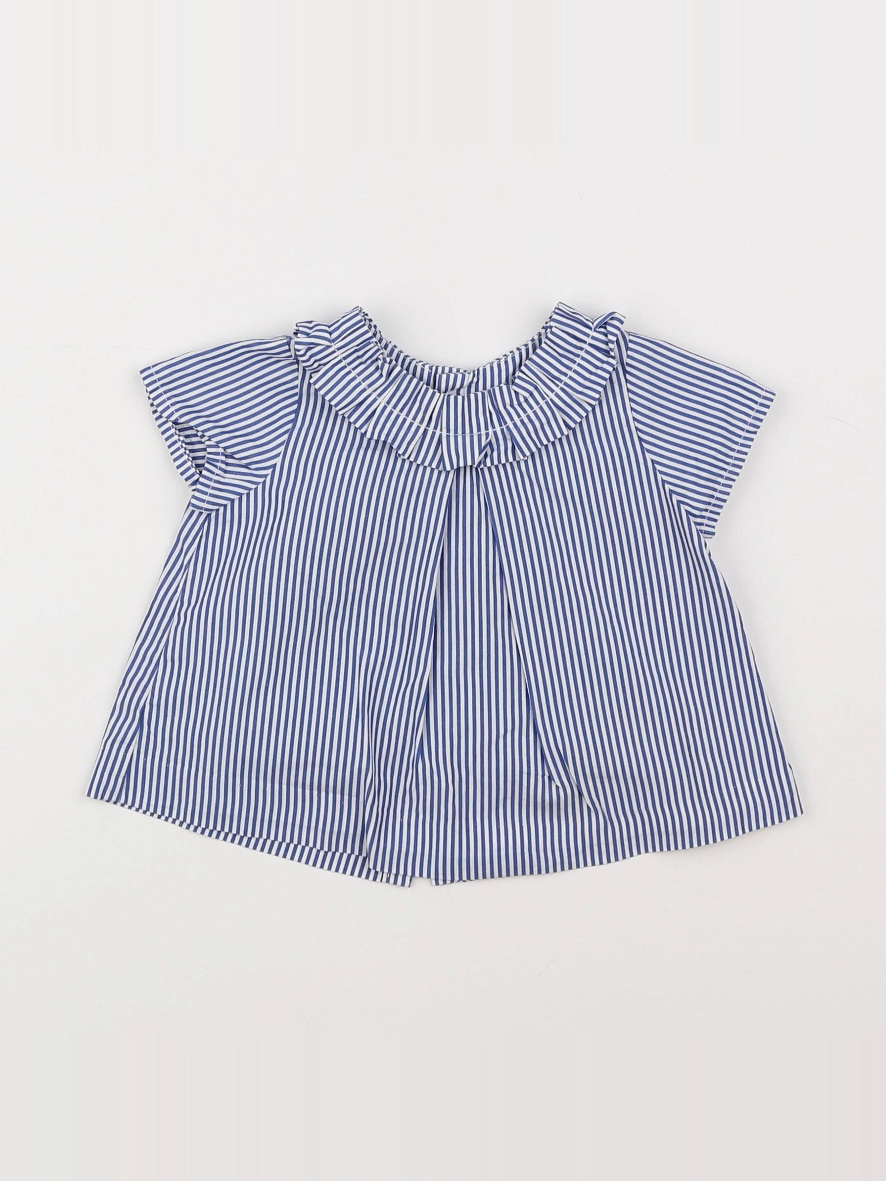 Jacadi - blouse bleu - 6 mois
