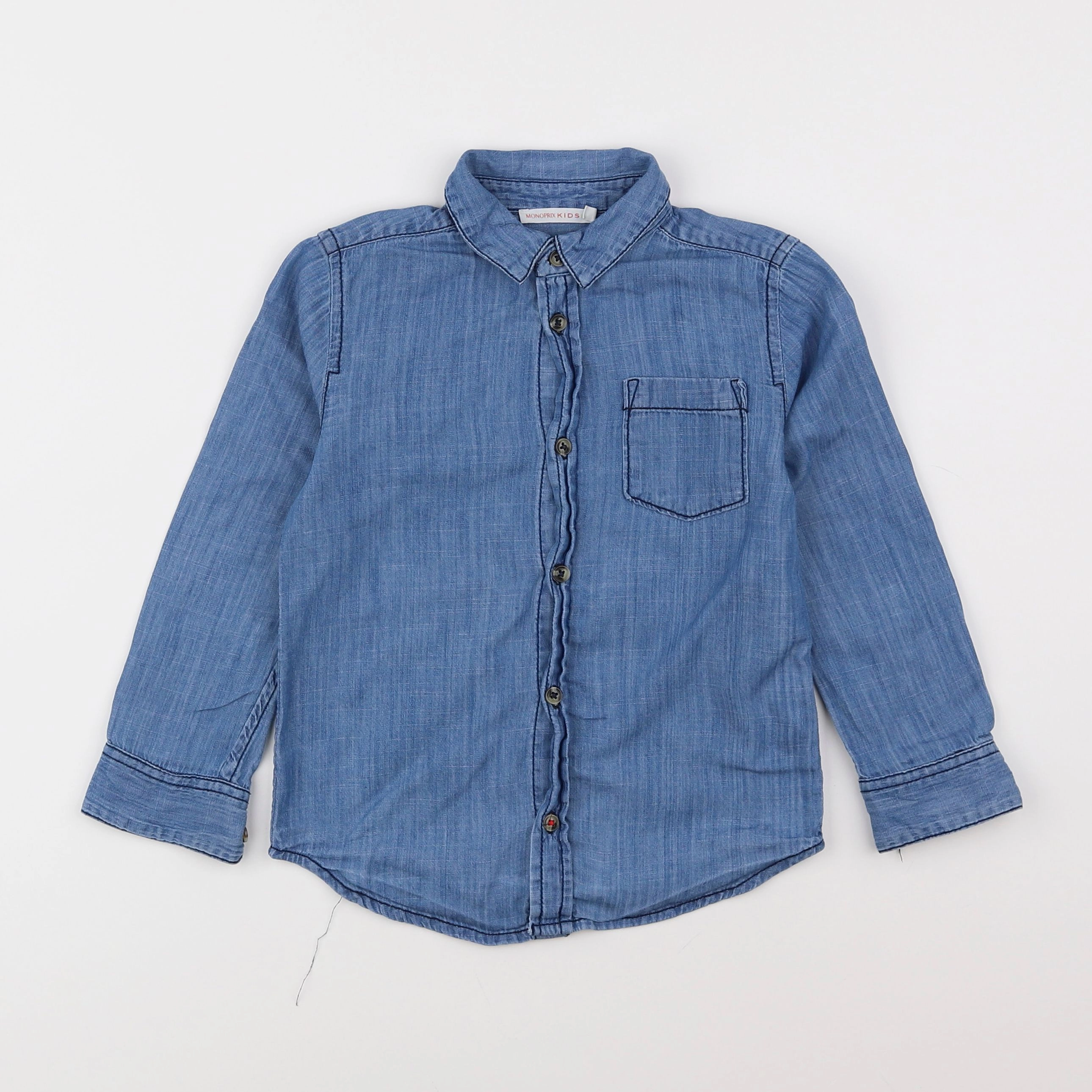 Monoprix - chemise bleu - 4 ans