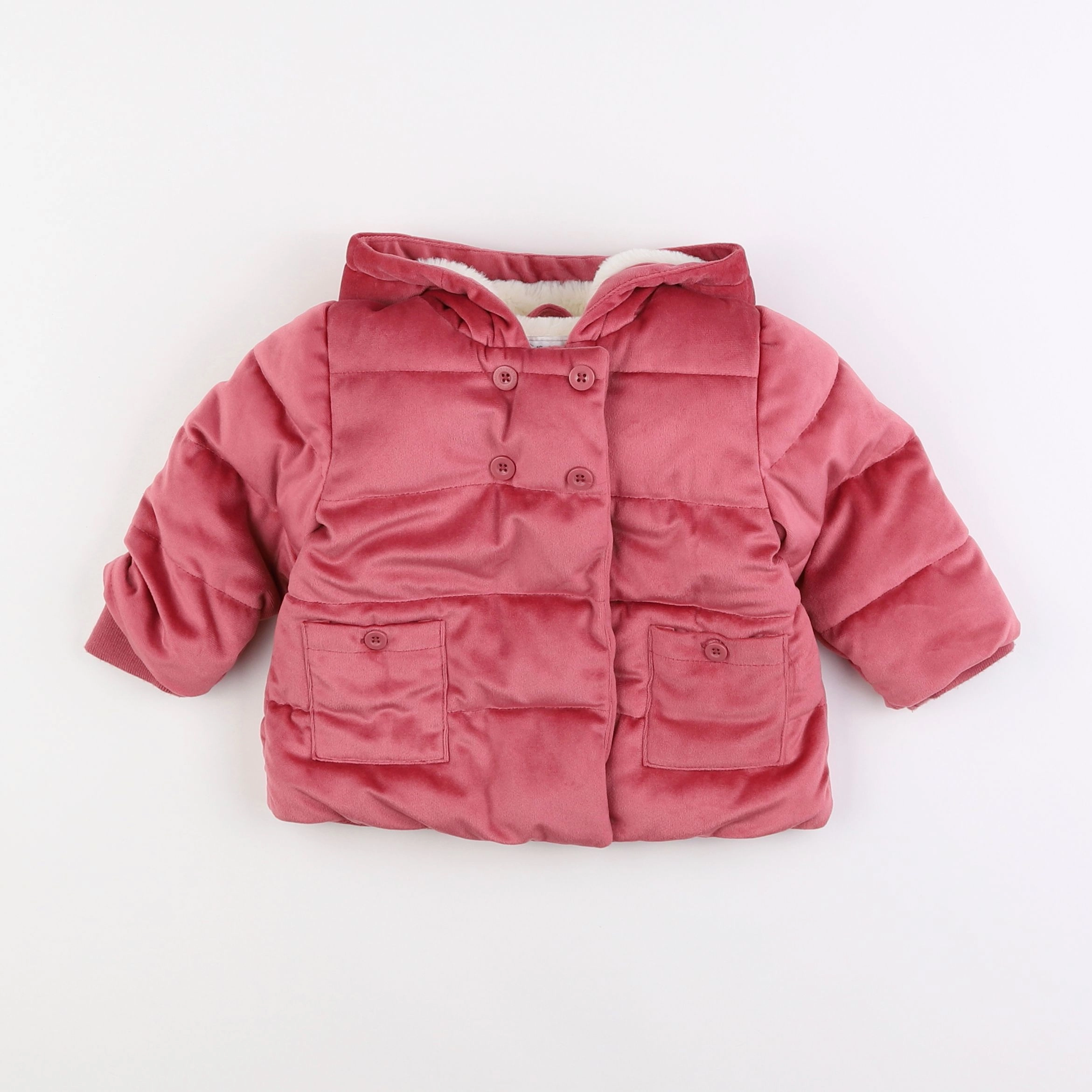 Vertbaudet - manteau rose - 6 mois