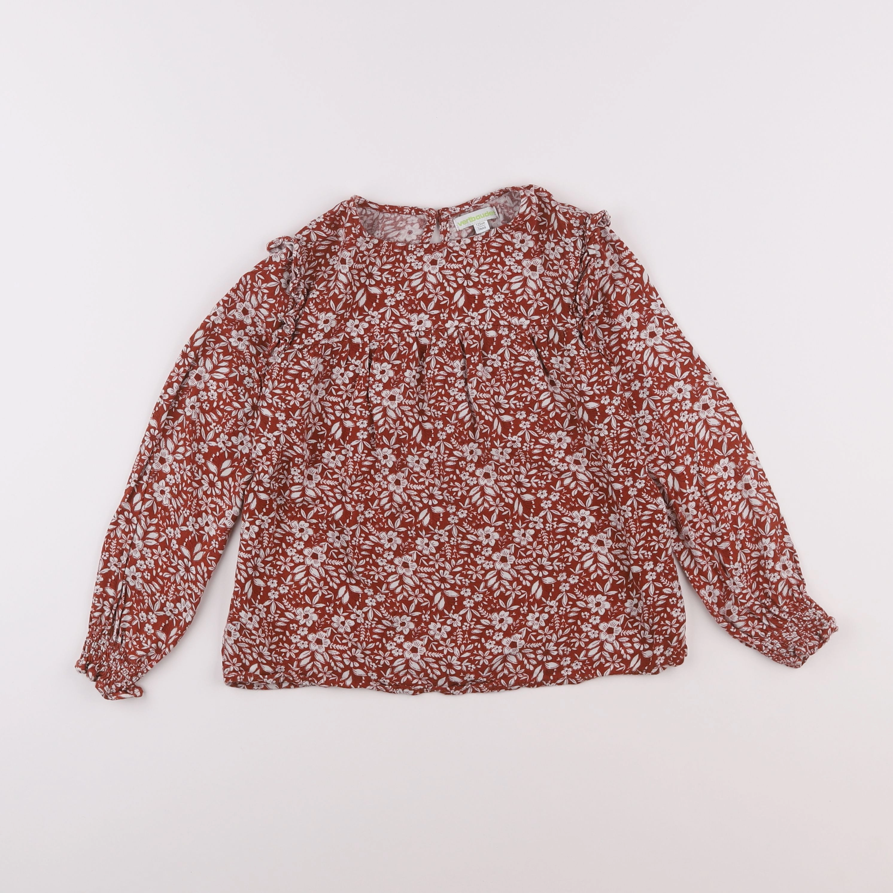 Vertbaudet - blouse marron - 7 ans