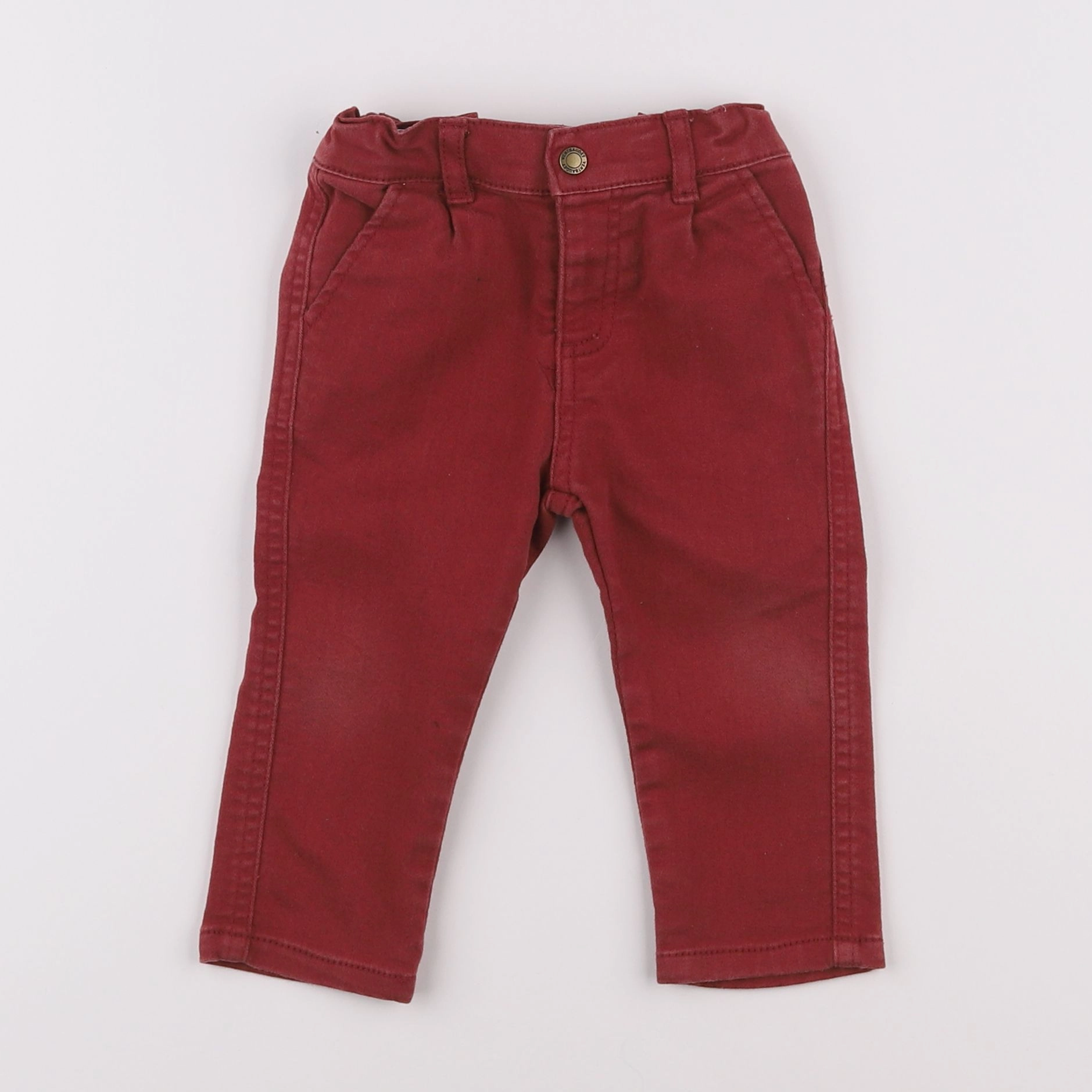 Vertbaudet - pantalon rouge - 12 mois