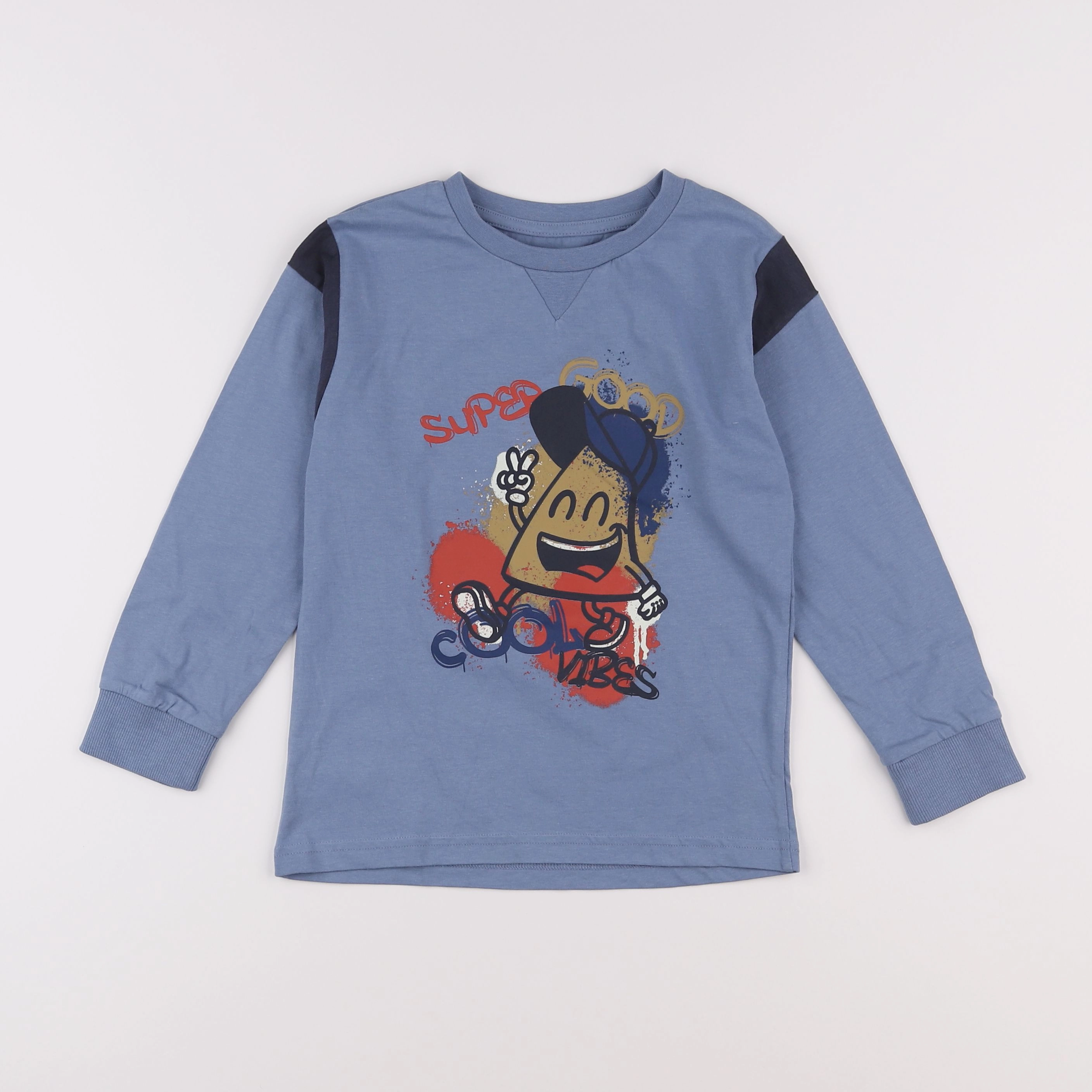 Vertbaudet - tee-shirt bleu - 6 ans