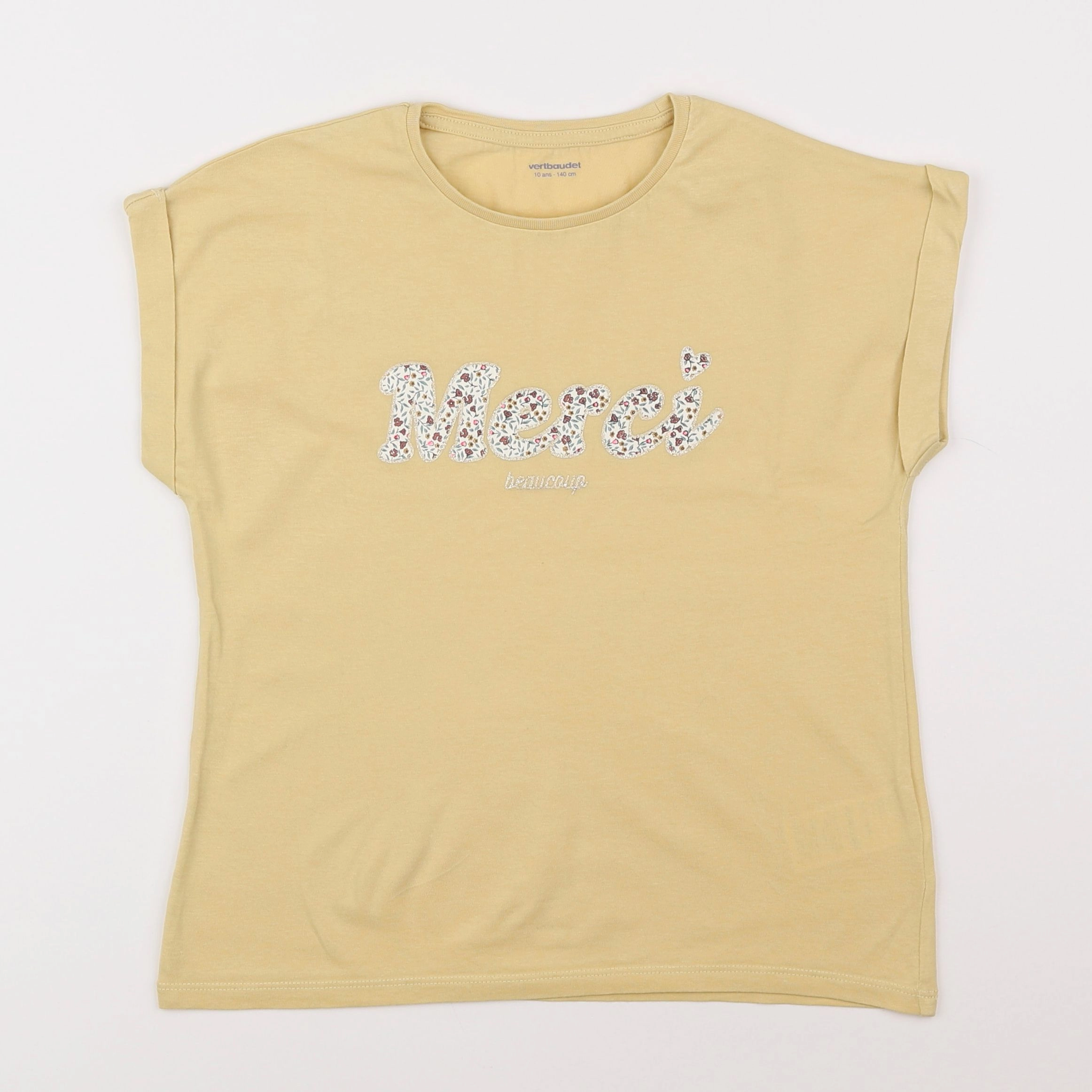 Vertbaudet - tee-shirt jaune - 10 ans