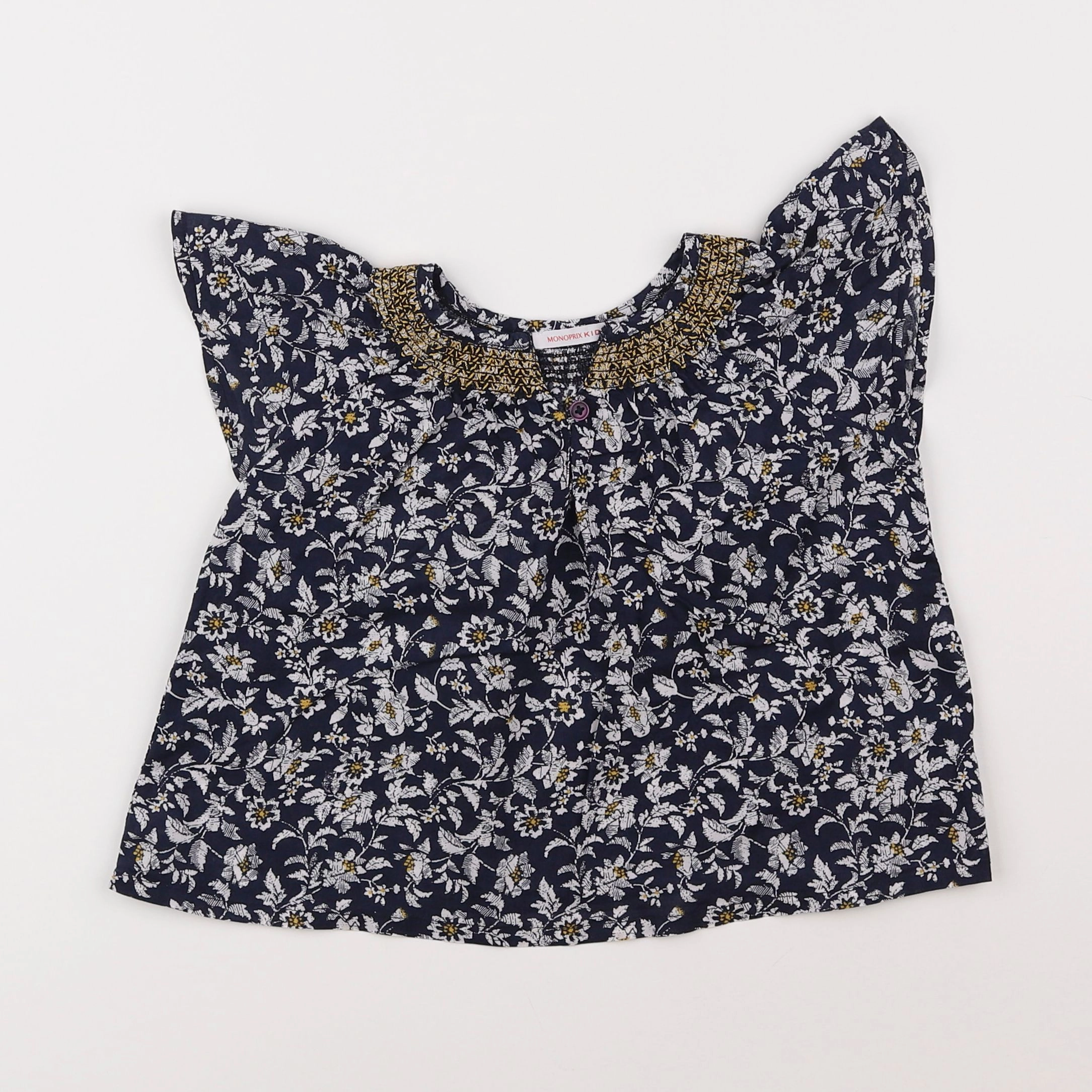 Monoprix - blouse bleu - 3 ans