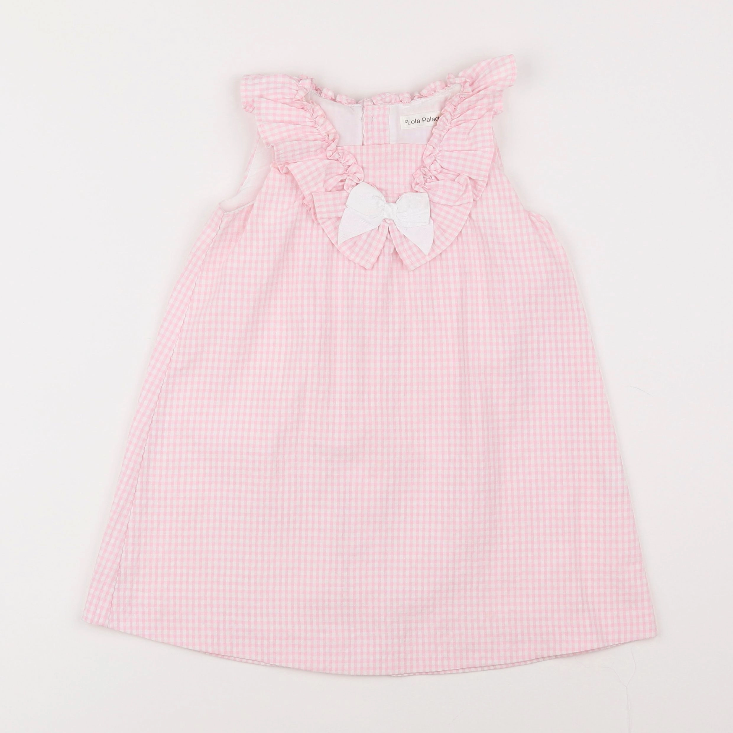 Lola Palacios - robe blanc, rose - 3 ans