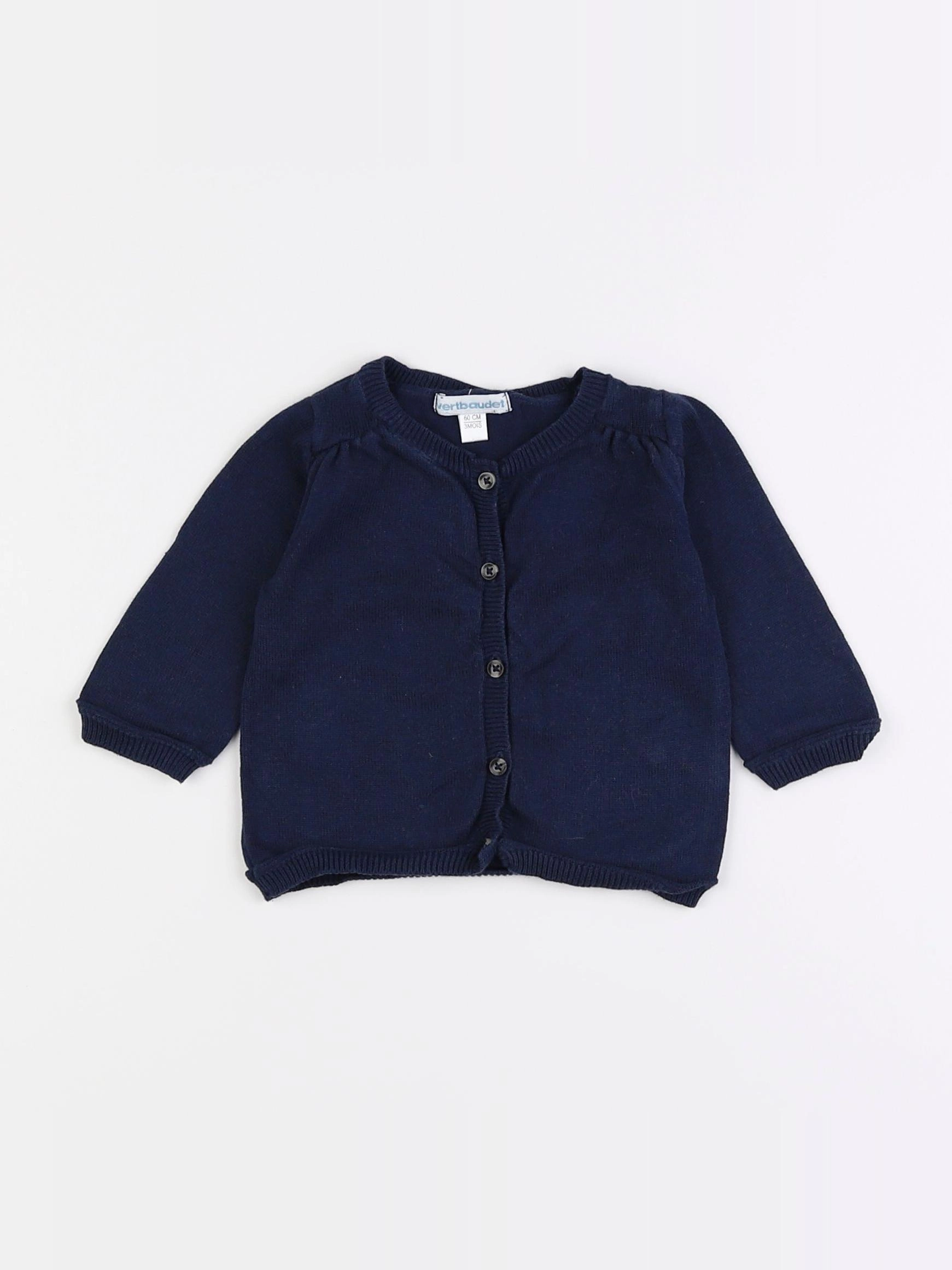 Vertbaudet - gilet bleu - 3 mois