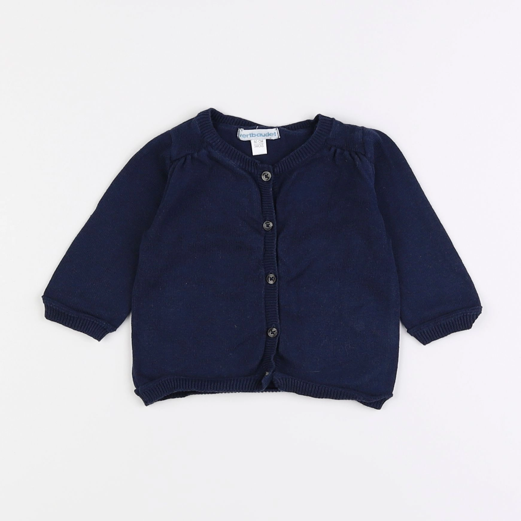 Vertbaudet - gilet bleu - 3 mois