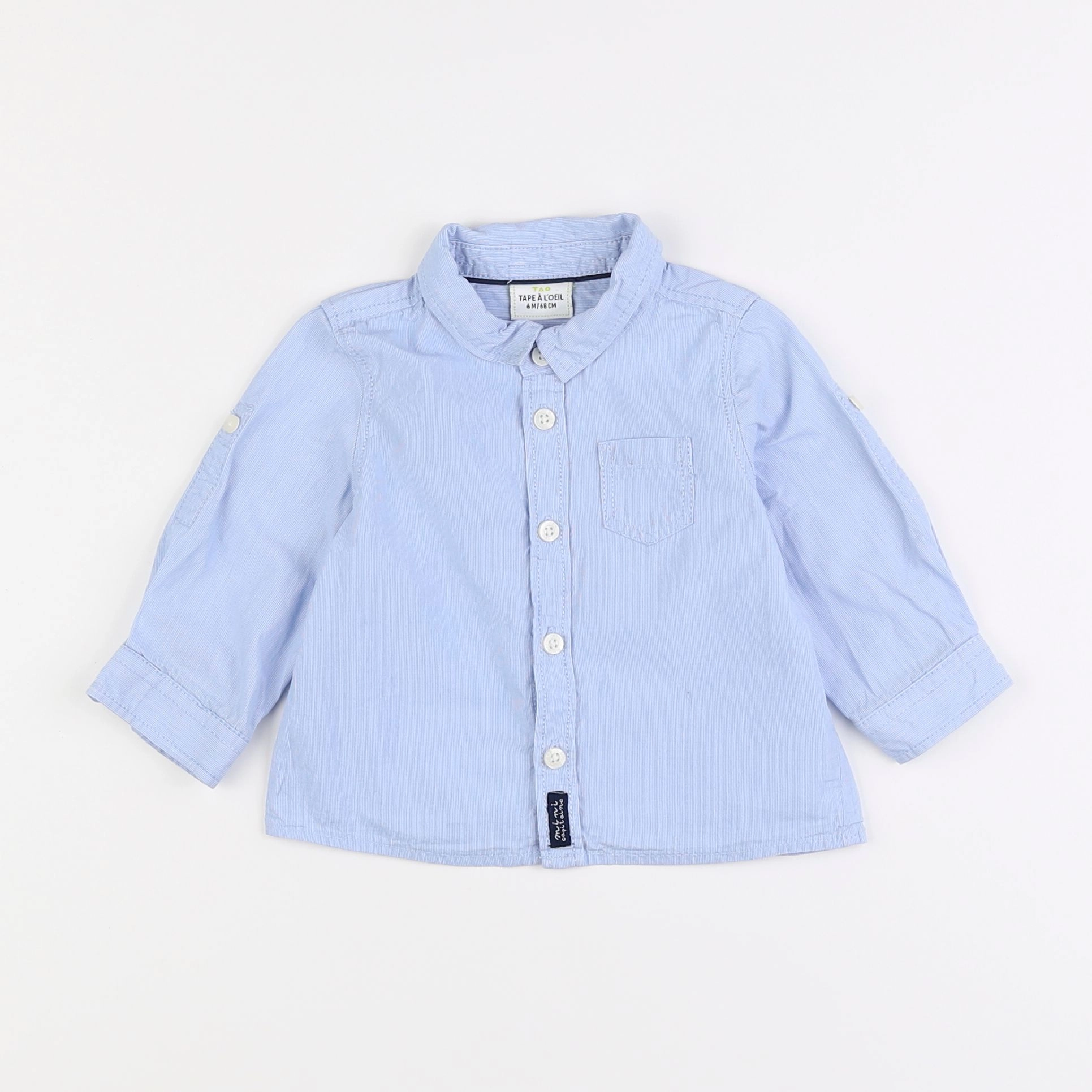 Tape à l'oeil - chemise blanc, bleu - 6 mois