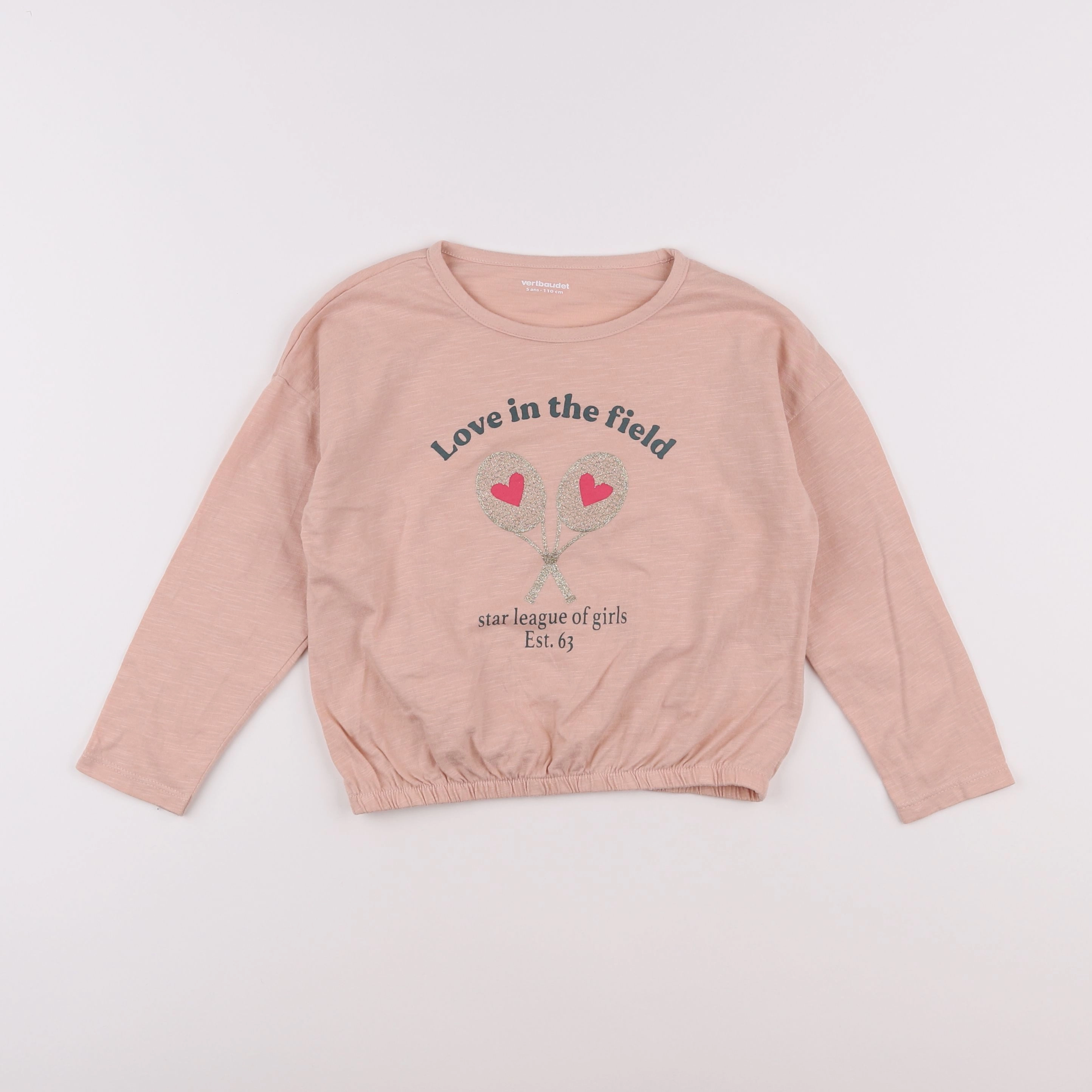 Vertbaudet - tee-shirt rose - 5 ans
