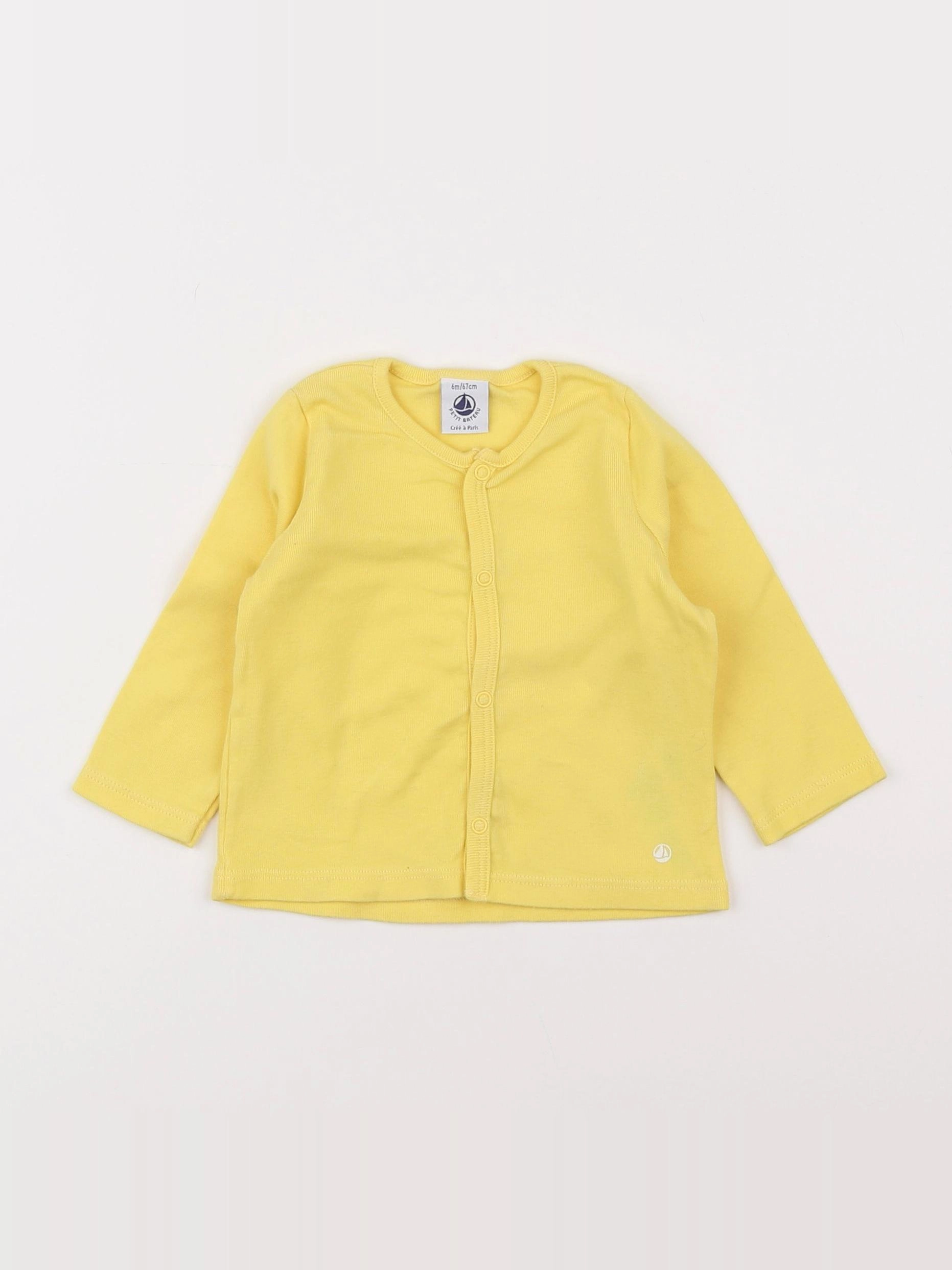 Petit Bateau - tee-shirt jaune - 6 mois