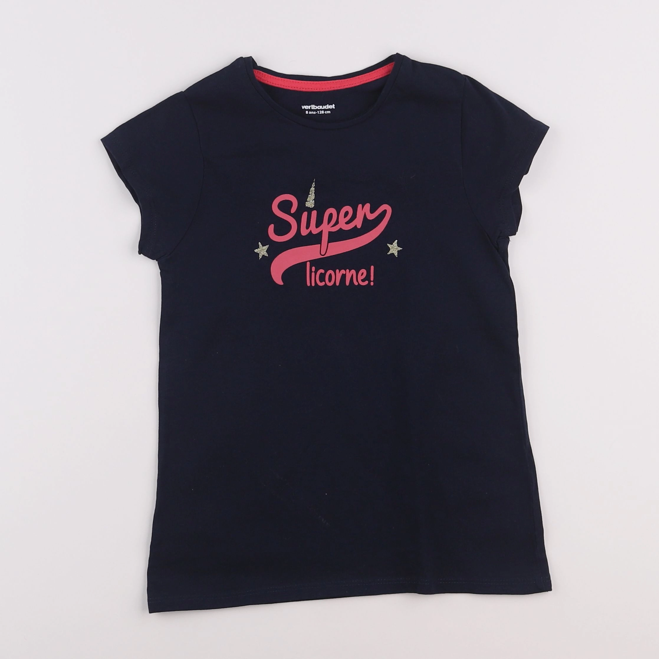 Vertbaudet - tee-shirt bleu - 8 ans