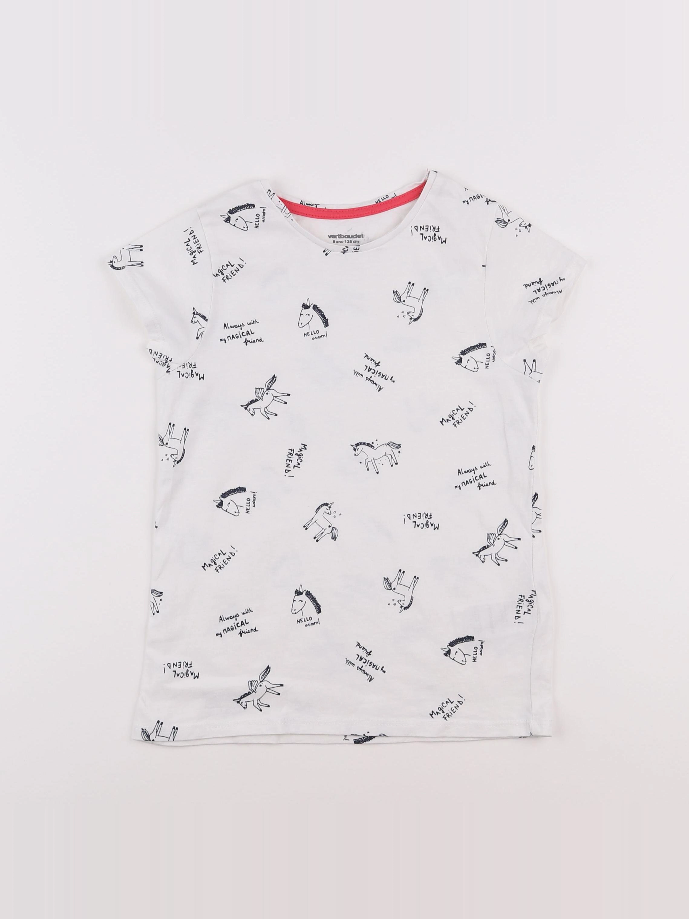 Vertbaudet - tee-shirt blanc - 8 ans
