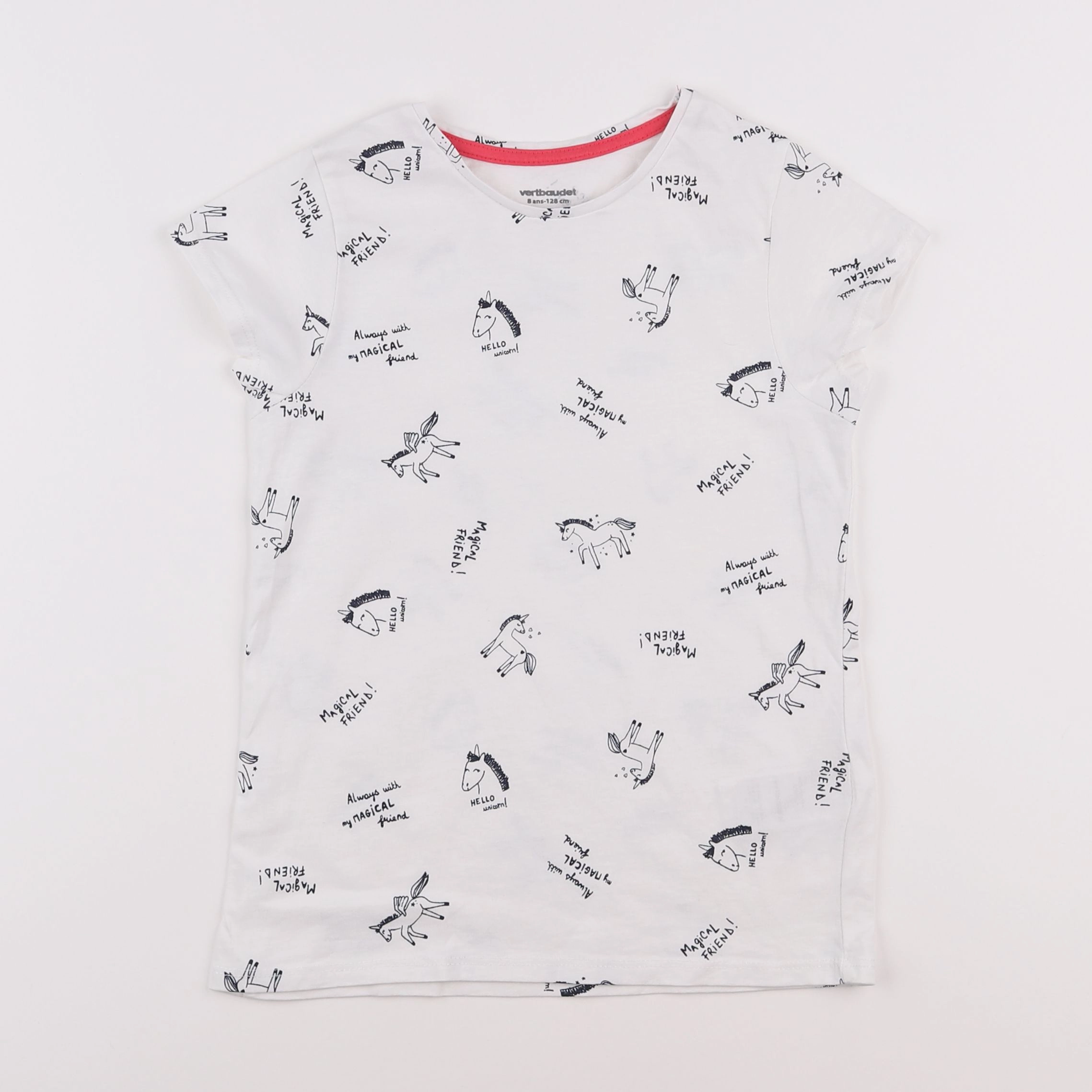 Vertbaudet - tee-shirt blanc - 8 ans