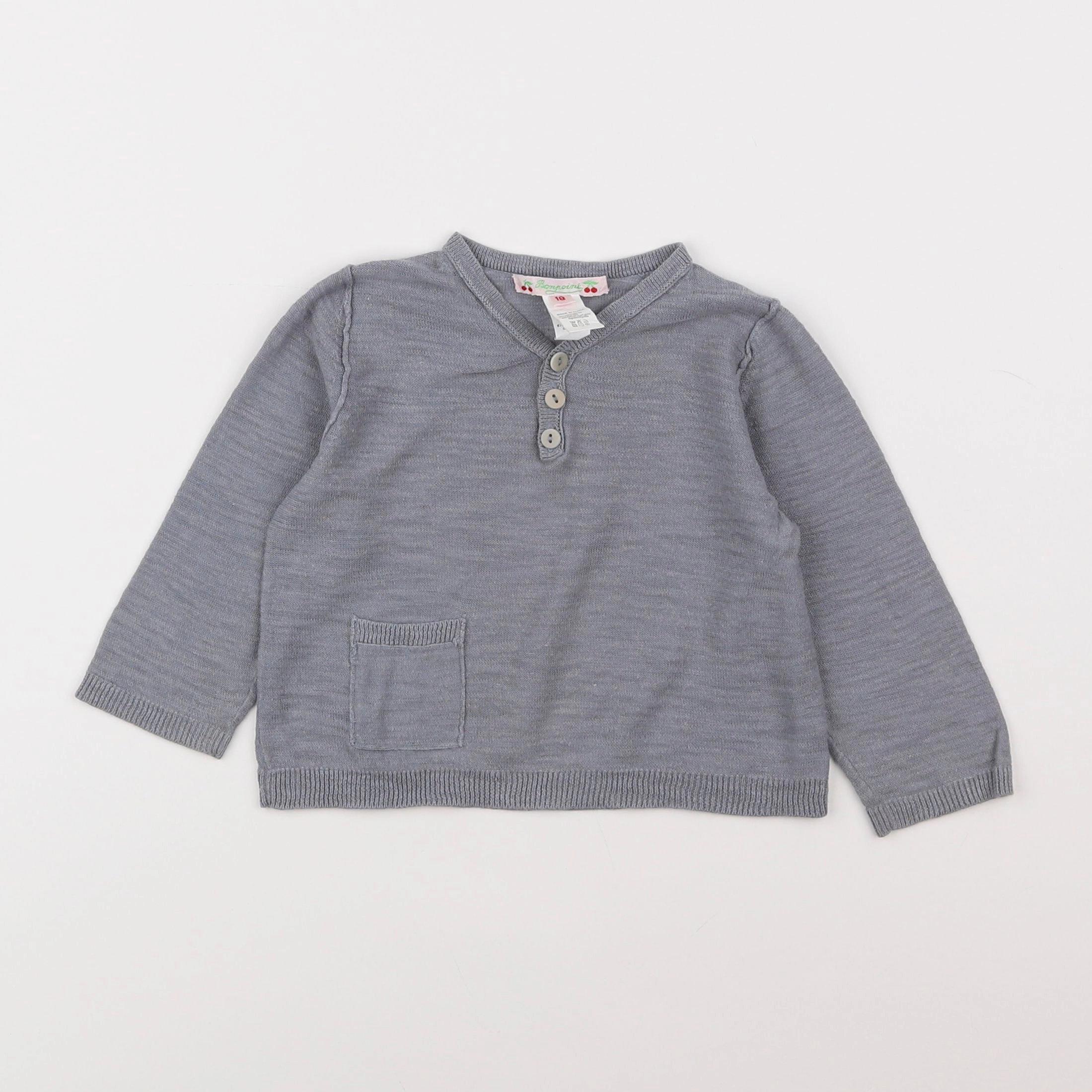 Bonpoint - pull gris - 18 mois