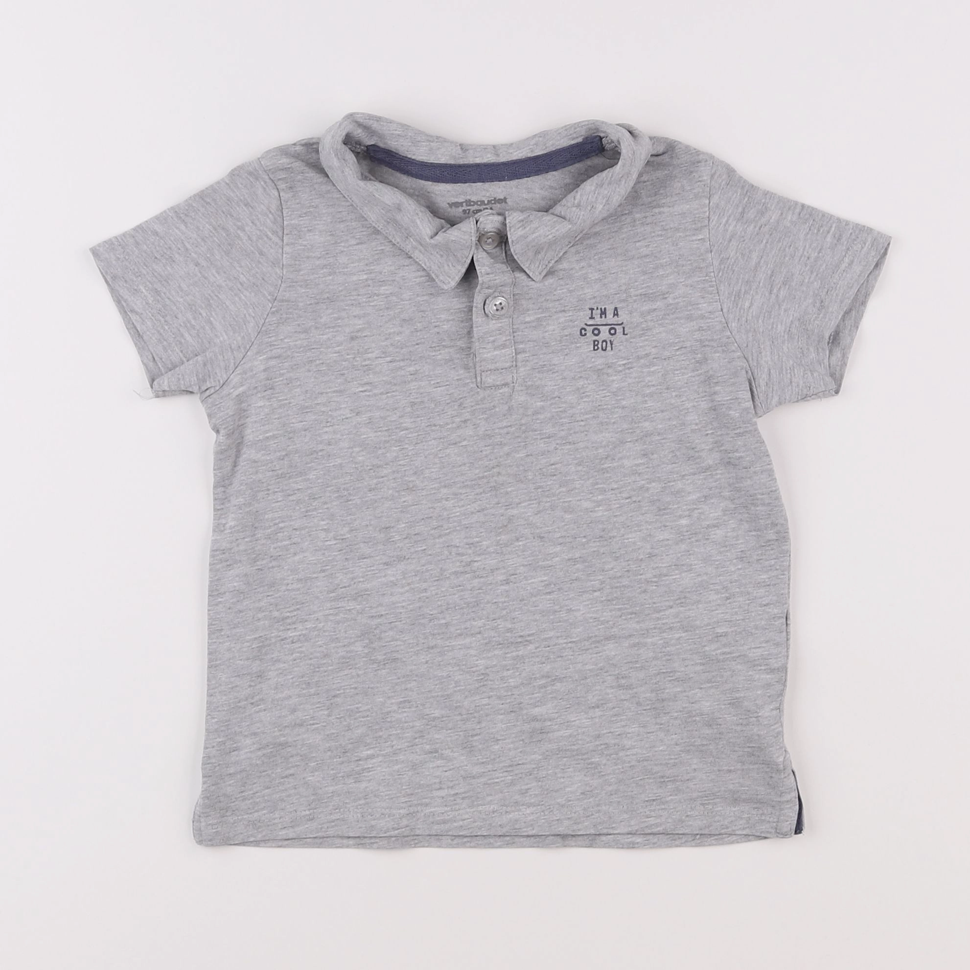 Vertbaudet - polo gris - 3 ans