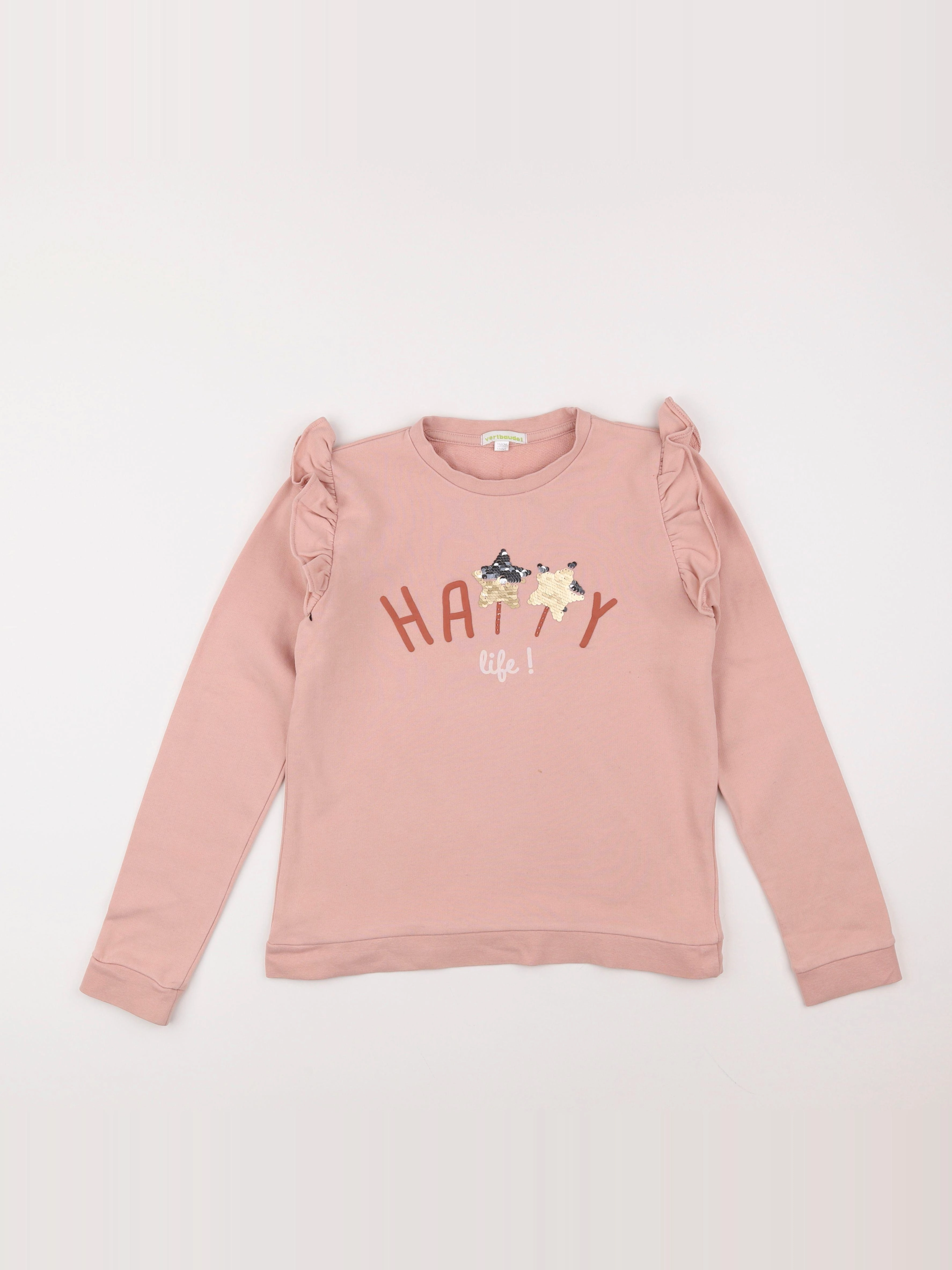 Vertbaudet - sweat rose - 12 ans