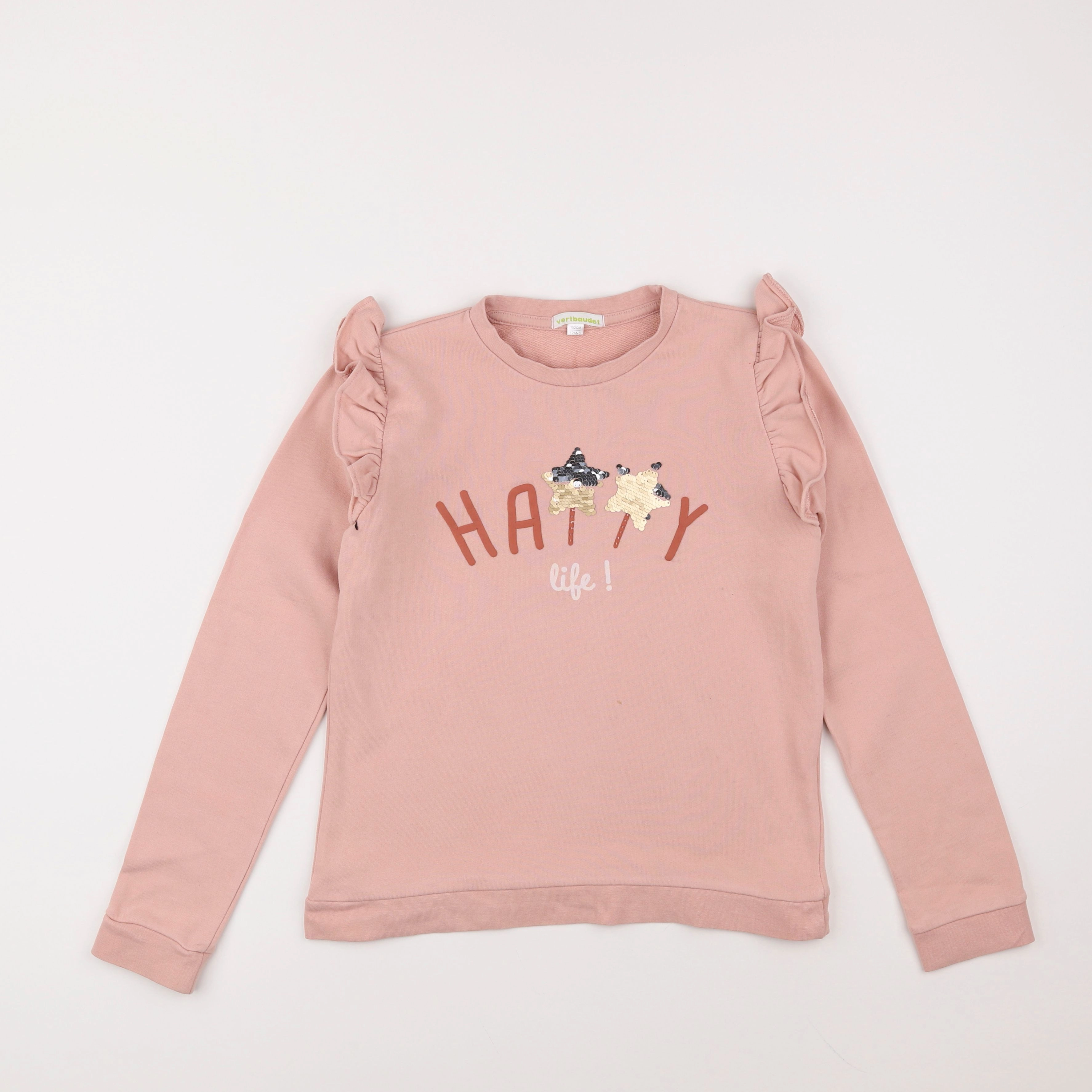 Vertbaudet - sweat rose - 12 ans