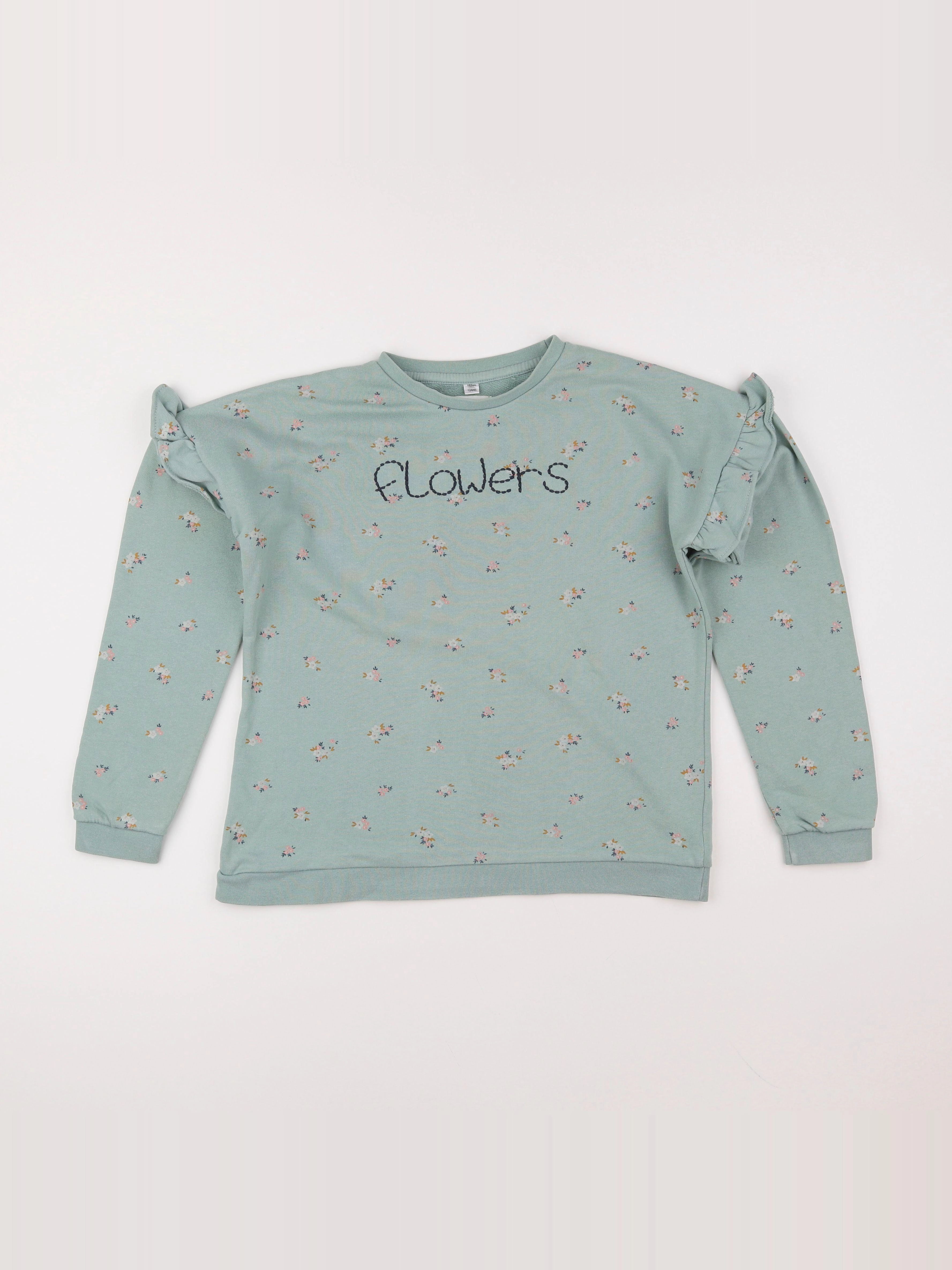 Vertbaudet - sweat vert - 12 ans