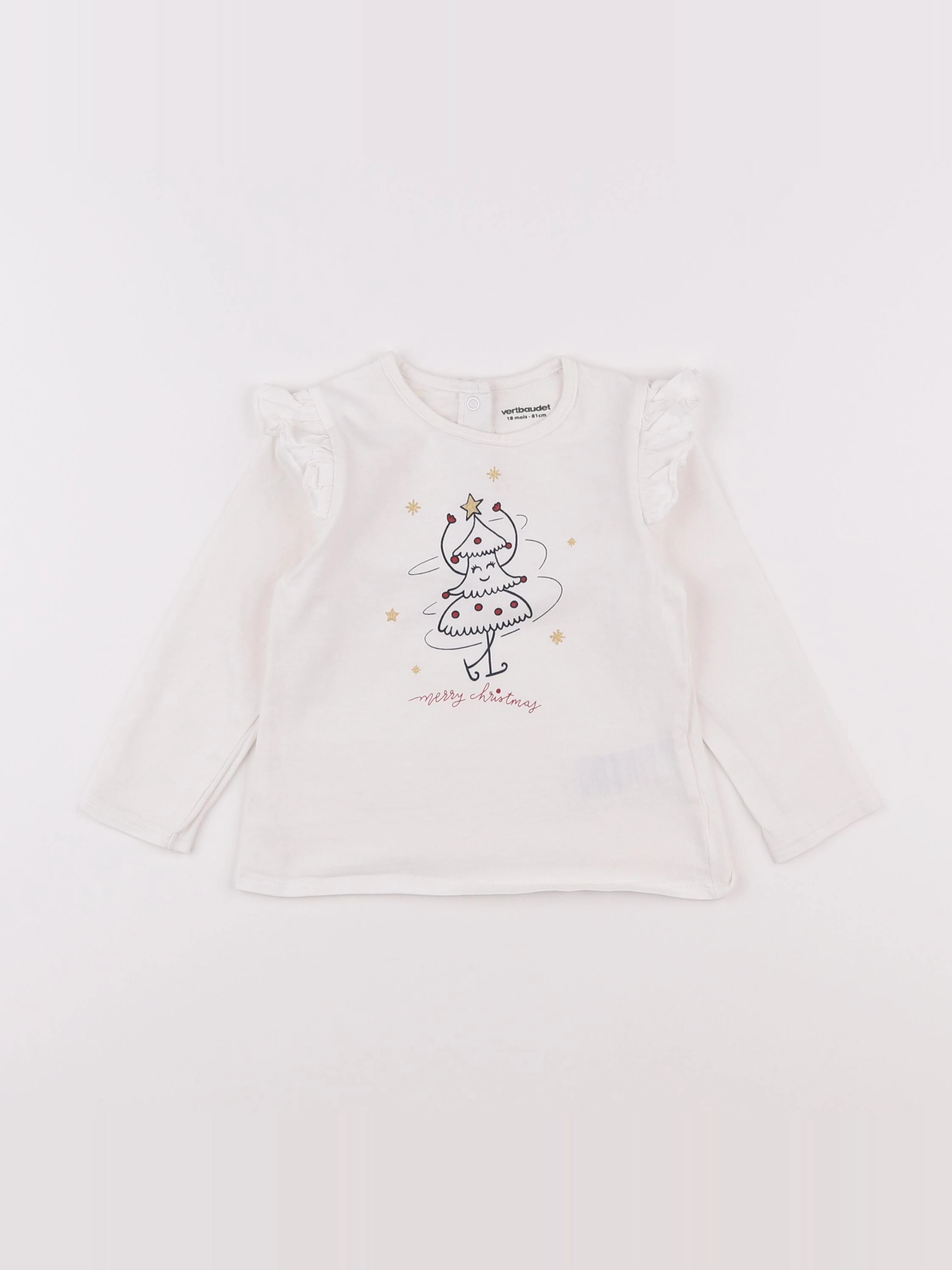 Vertbaudet - tee-shirt blanc - 18 mois