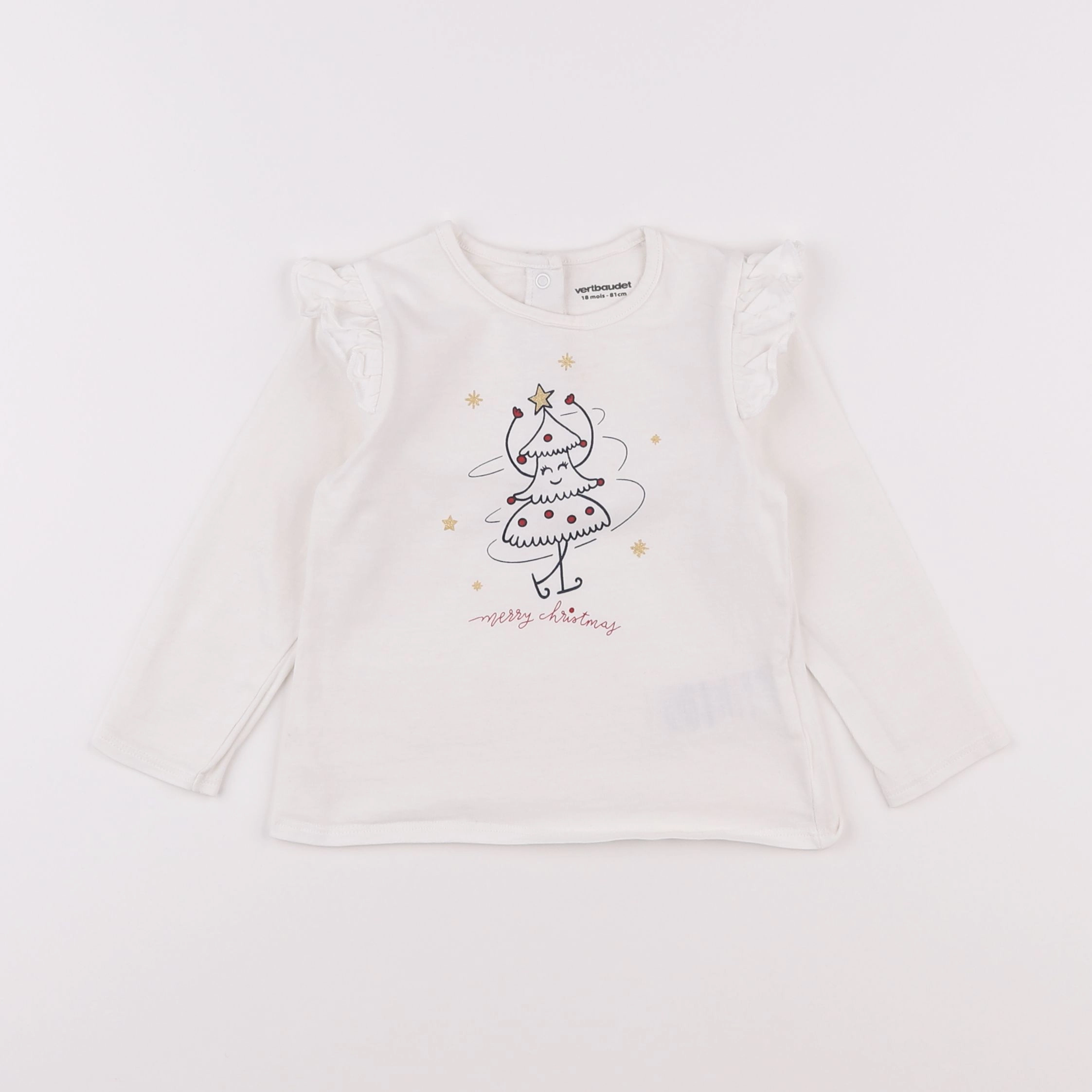 Vertbaudet - tee-shirt blanc - 18 mois
