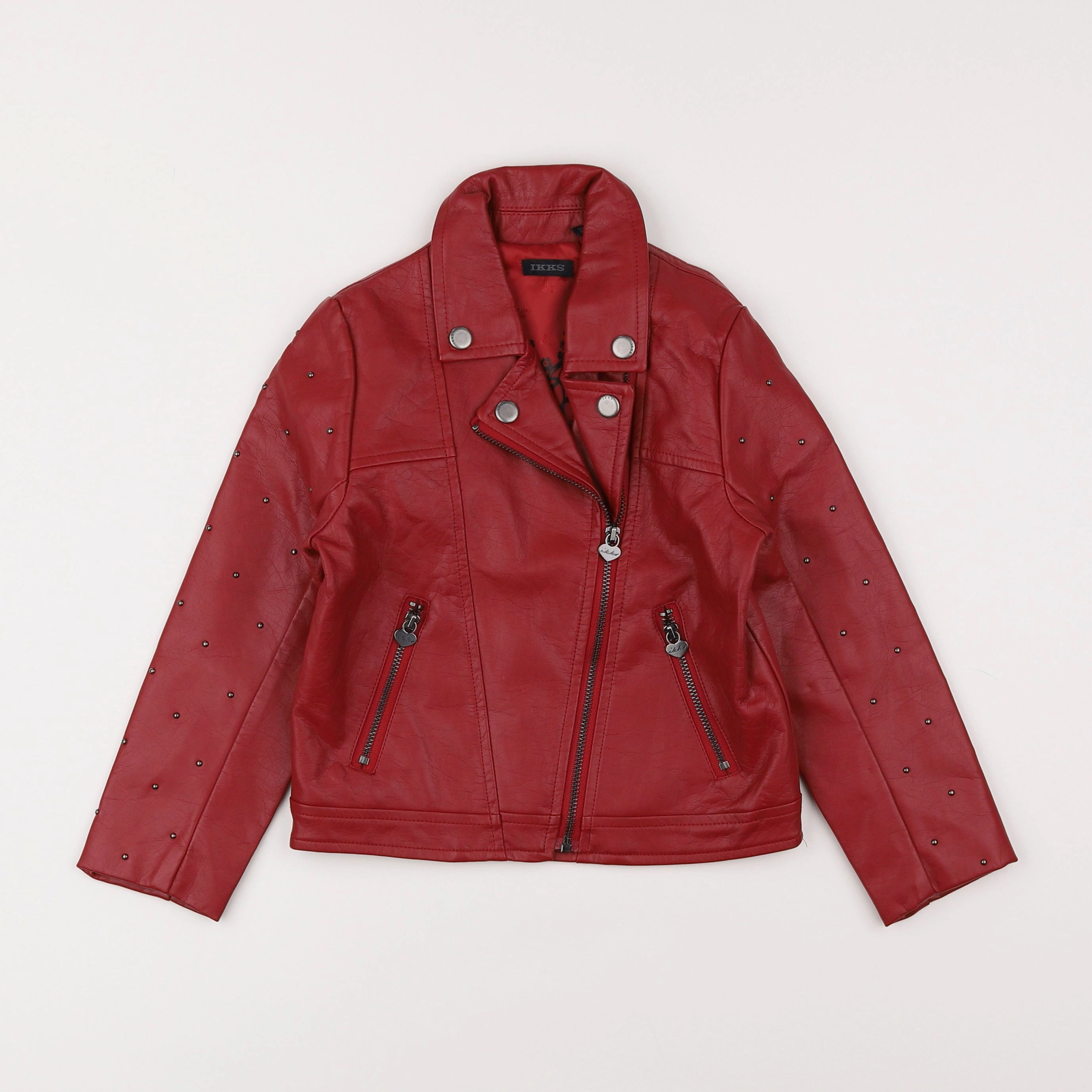 IKKS - veste simili cuir rouge - 5 ans