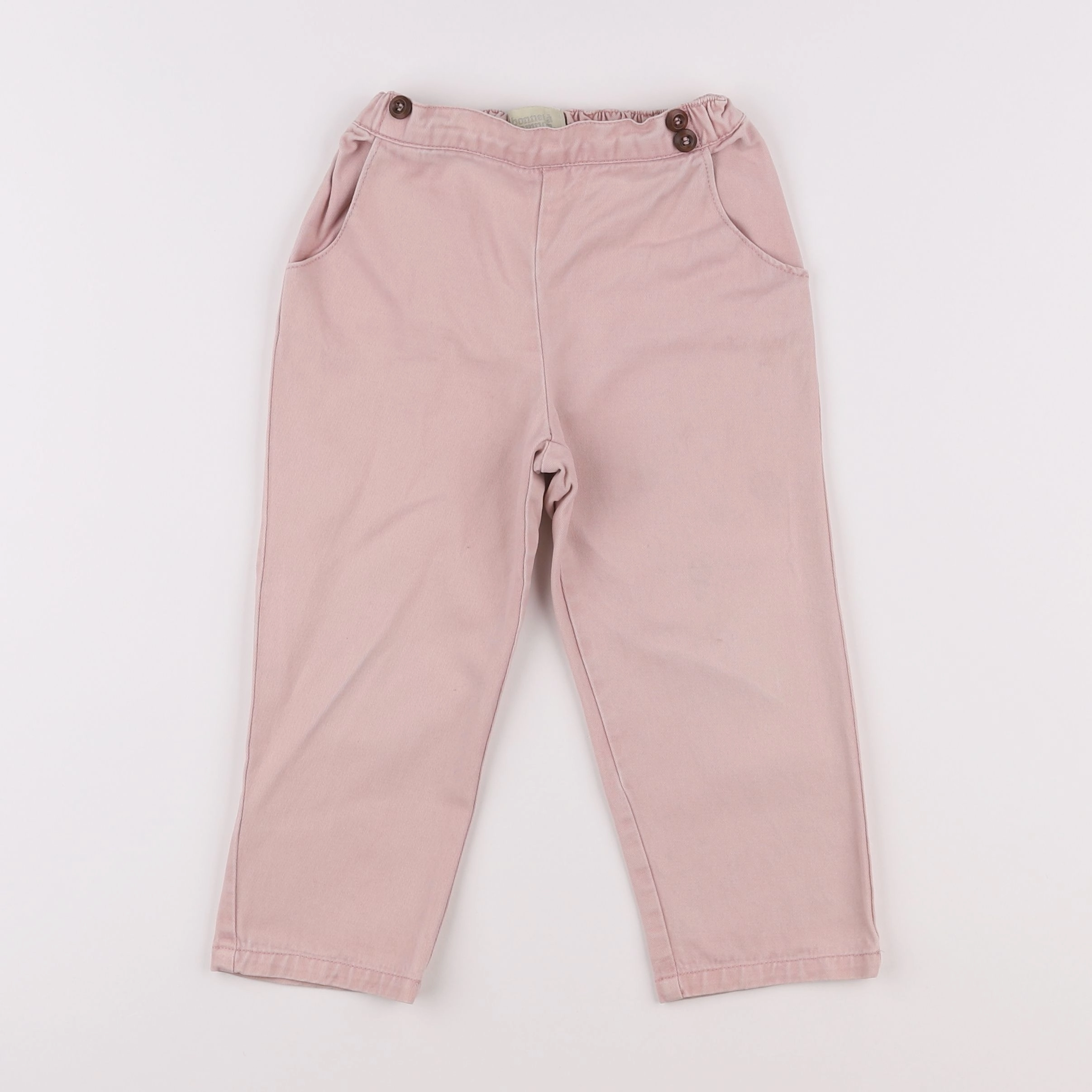 Bonnet à Pompon - pantalon rose - 3 ans