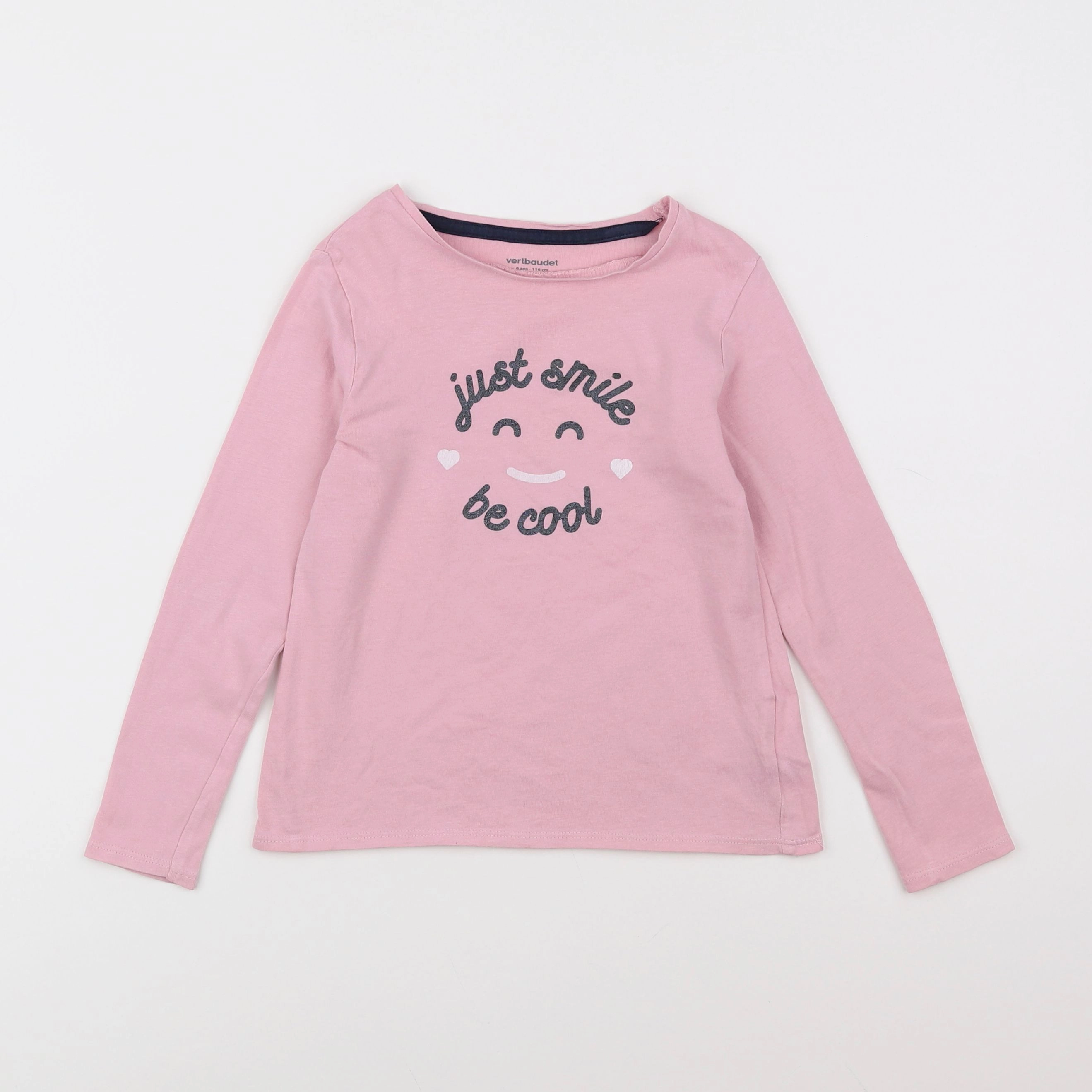 Vertbaudet - tee-shirt rose - 6 ans