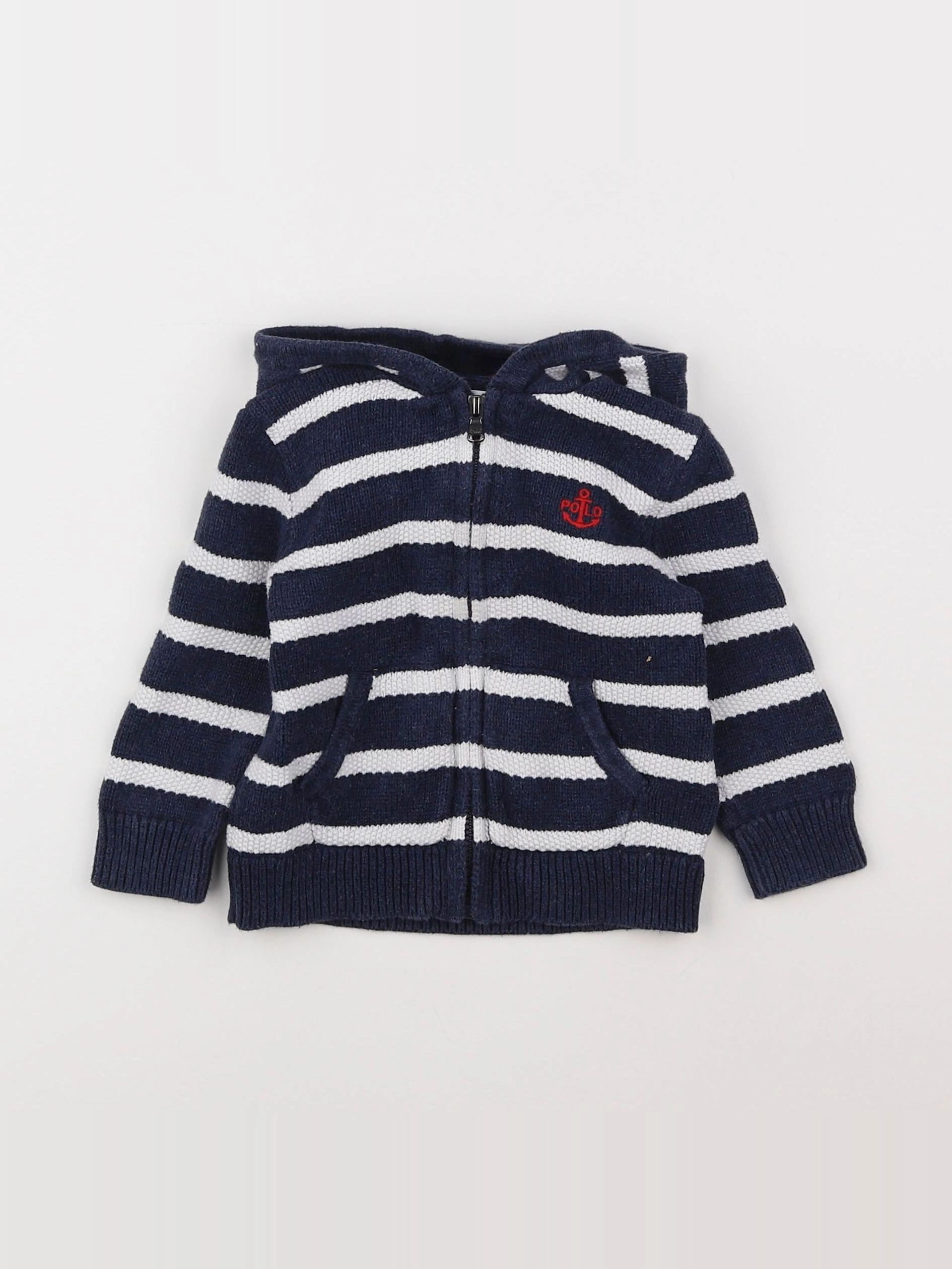 Ralph Lauren - gilet bleu, blanc - 18 mois