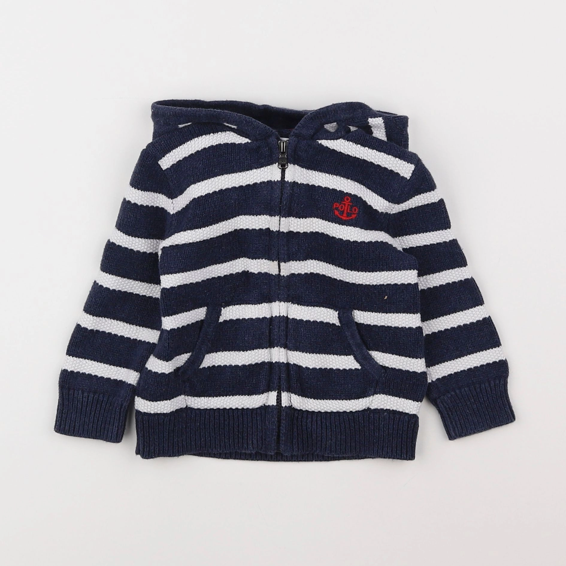 Ralph Lauren - gilet bleu, blanc - 18 mois