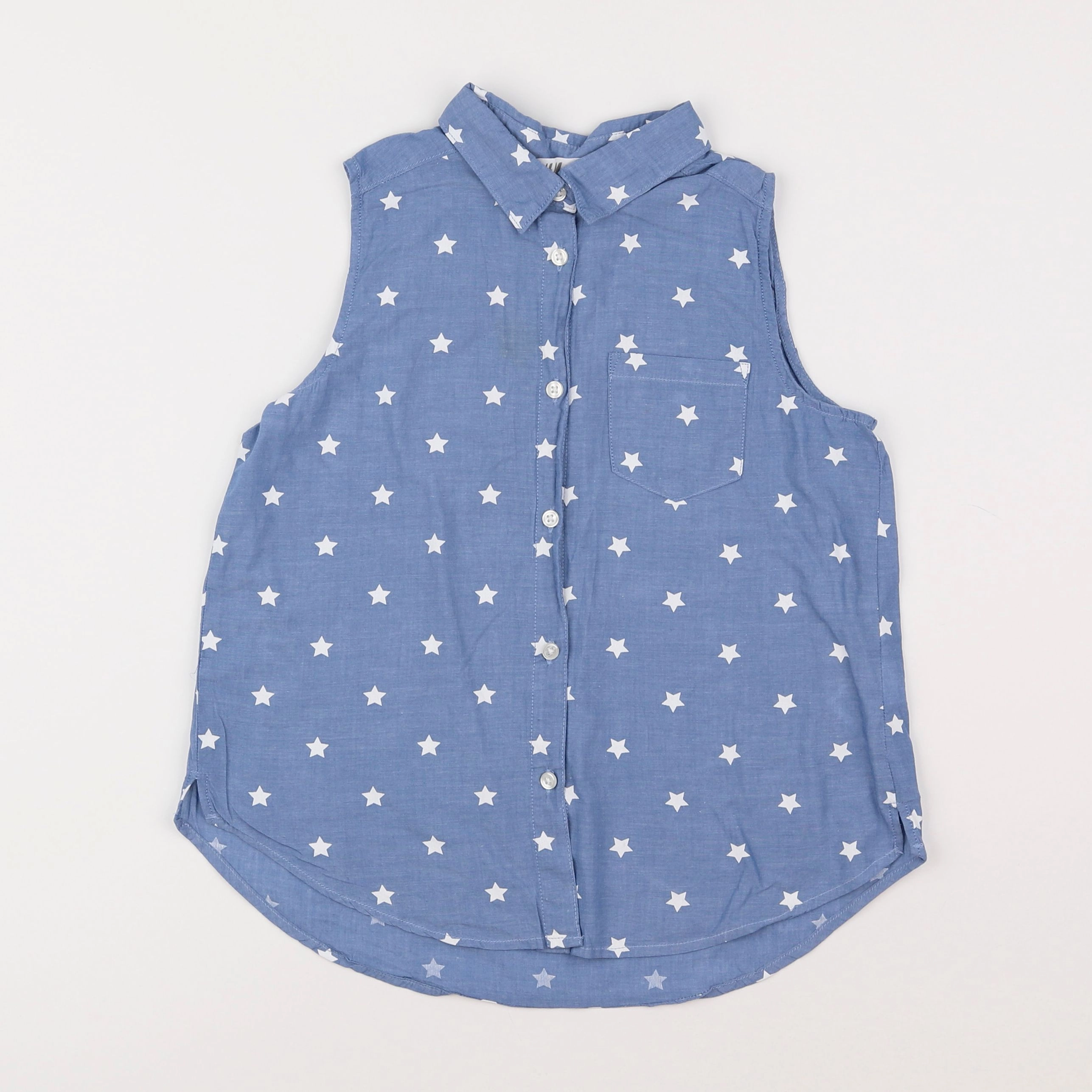 H&M - blouse bleu - 8/9 ans