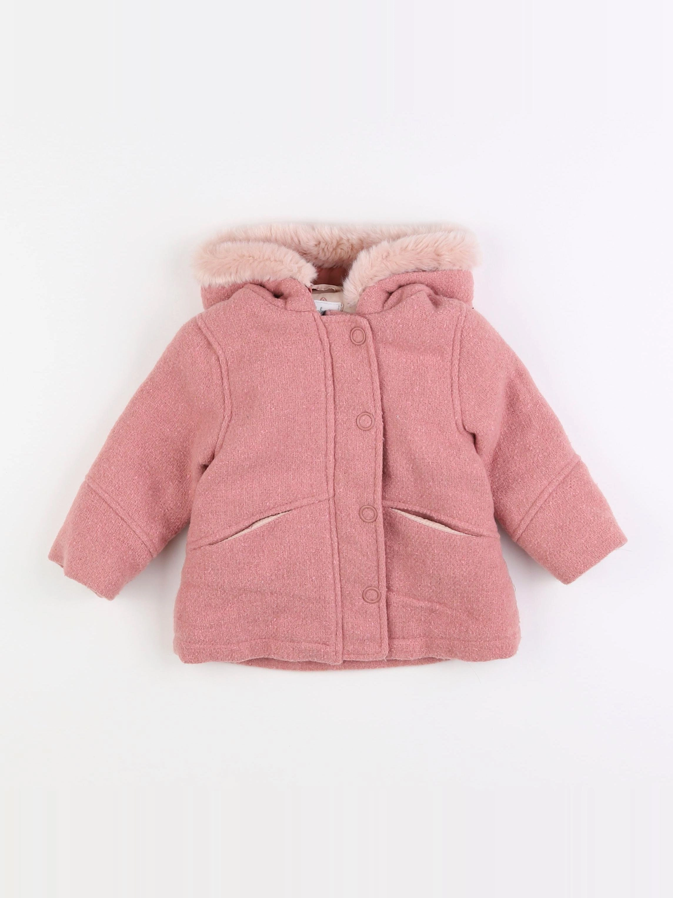 Vertbaudet - manteau rose - 12 mois