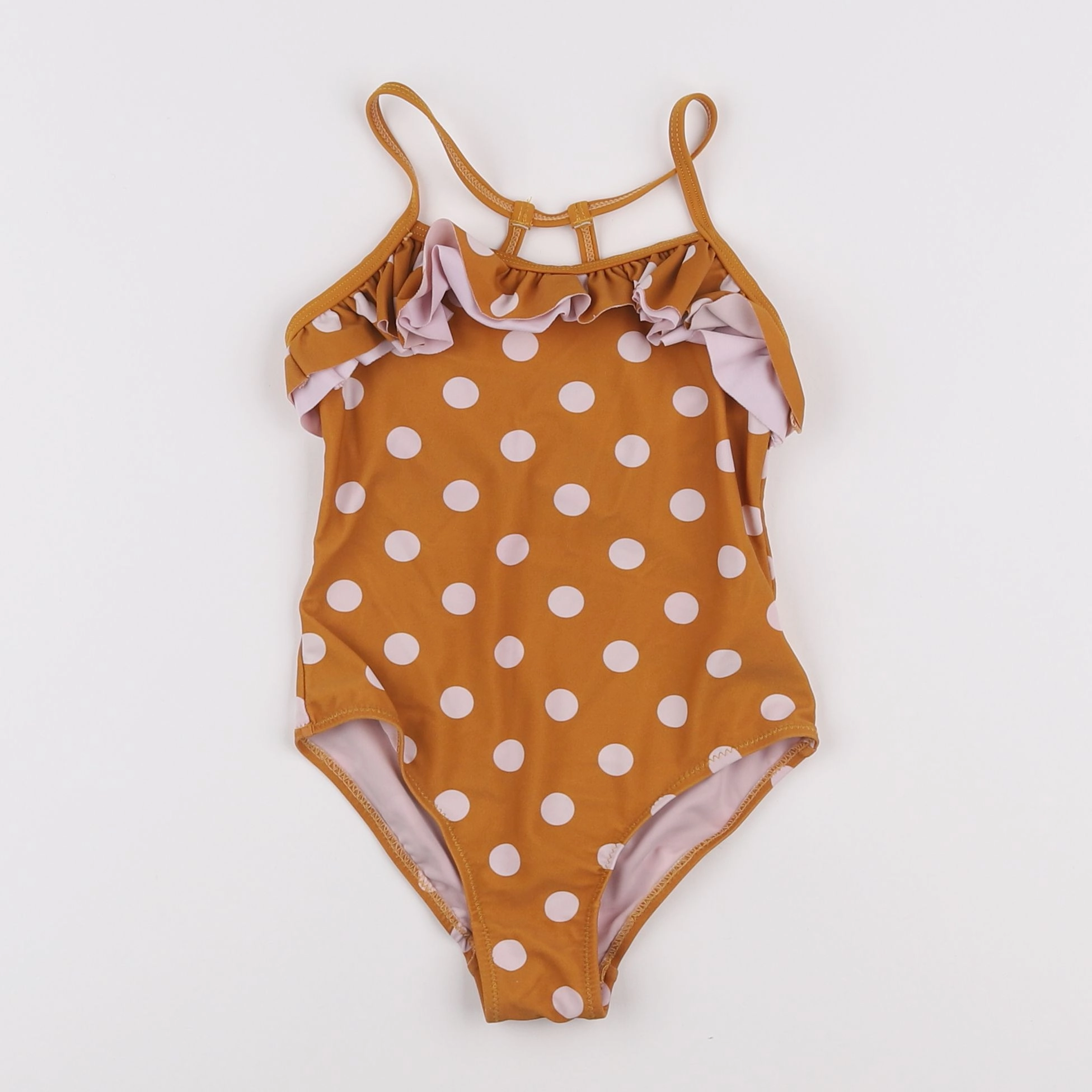 Vertbaudet - maillot de bain marron, rose - 4 ans