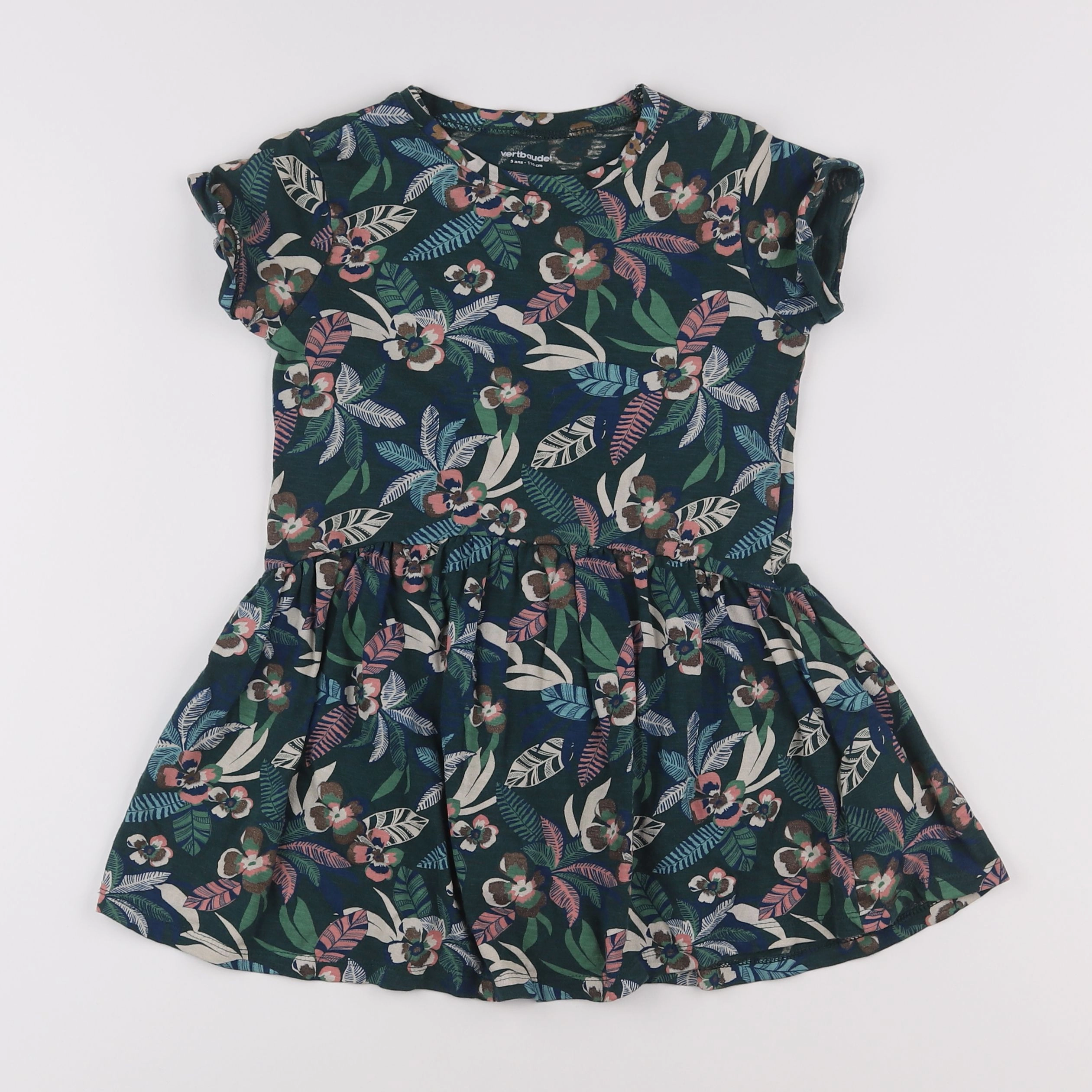 Vertbaudet - robe vert - 5 ans