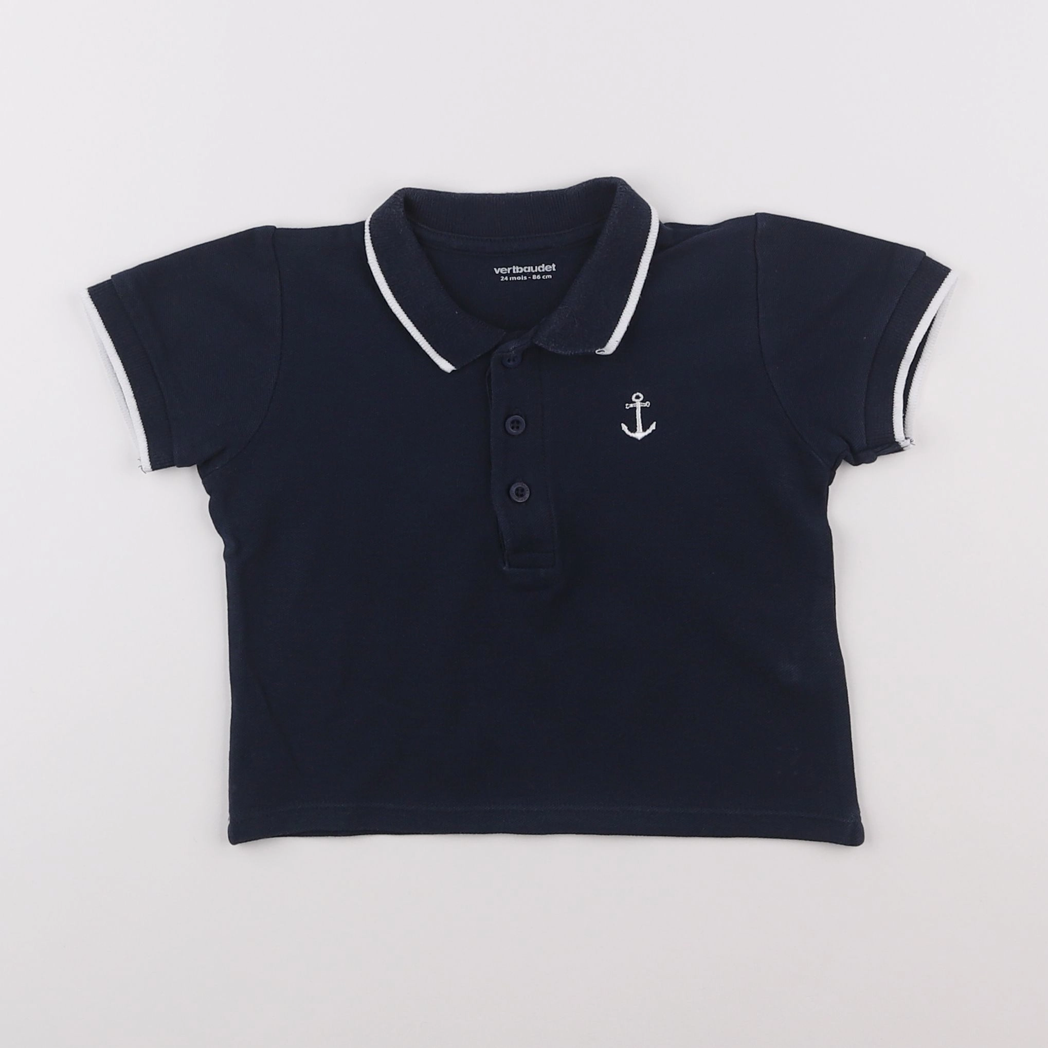 Vertbaudet - polo bleu - 2 ans